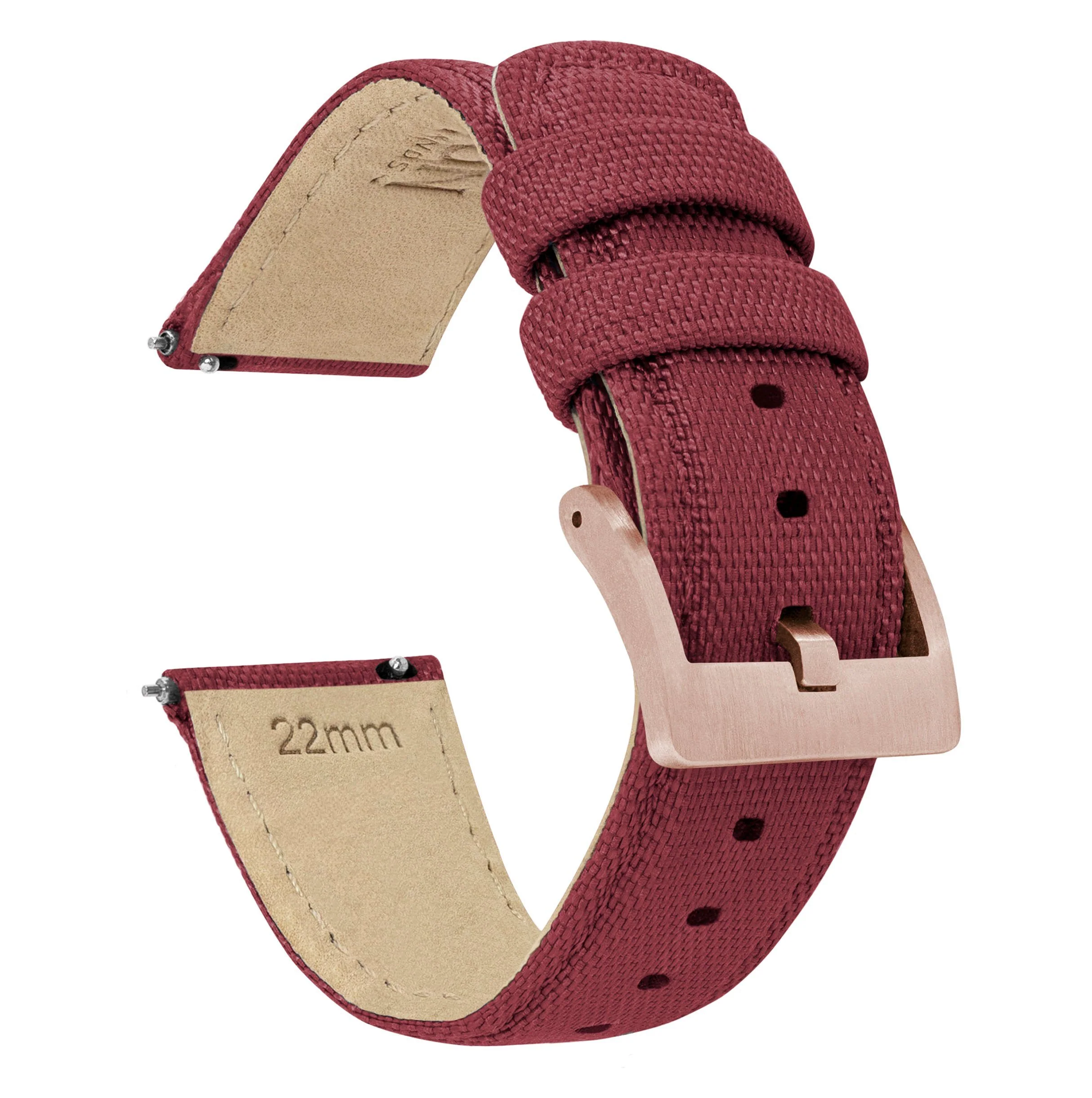 Raspberry Red Sailcloth Quick Release Watch Band - Image 9