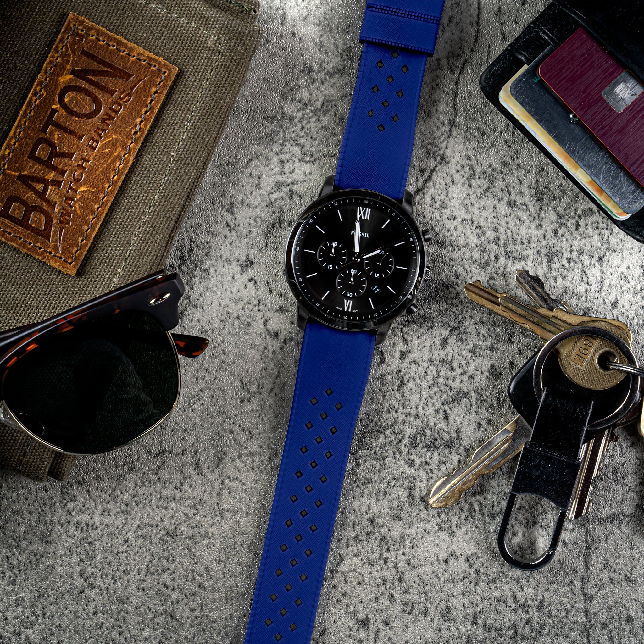 Royal Blue Blue Tropical Style Watch Band - Image 2