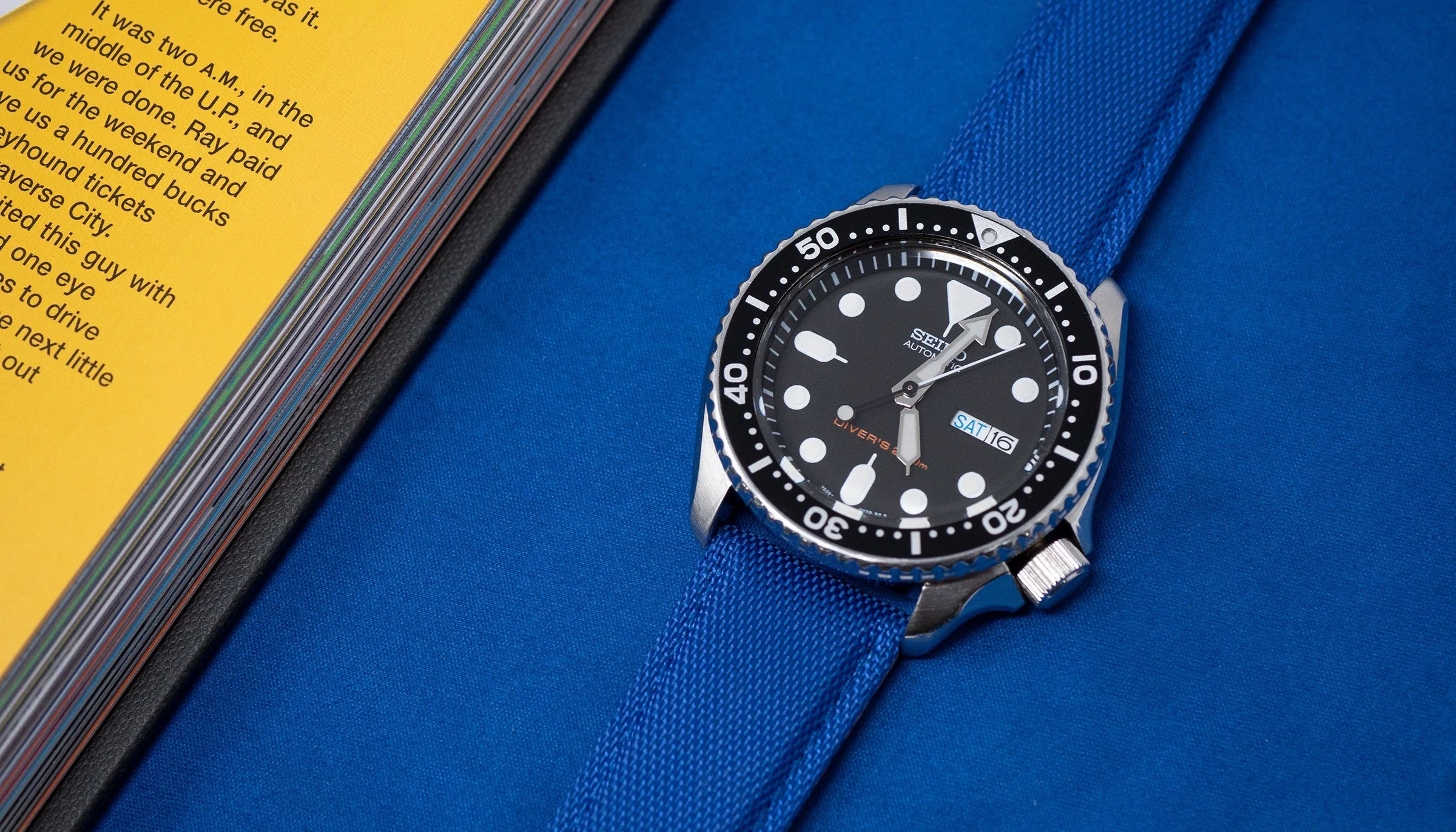 Royal Blue Sailcloth Quick Release Watch Band - Image 2
