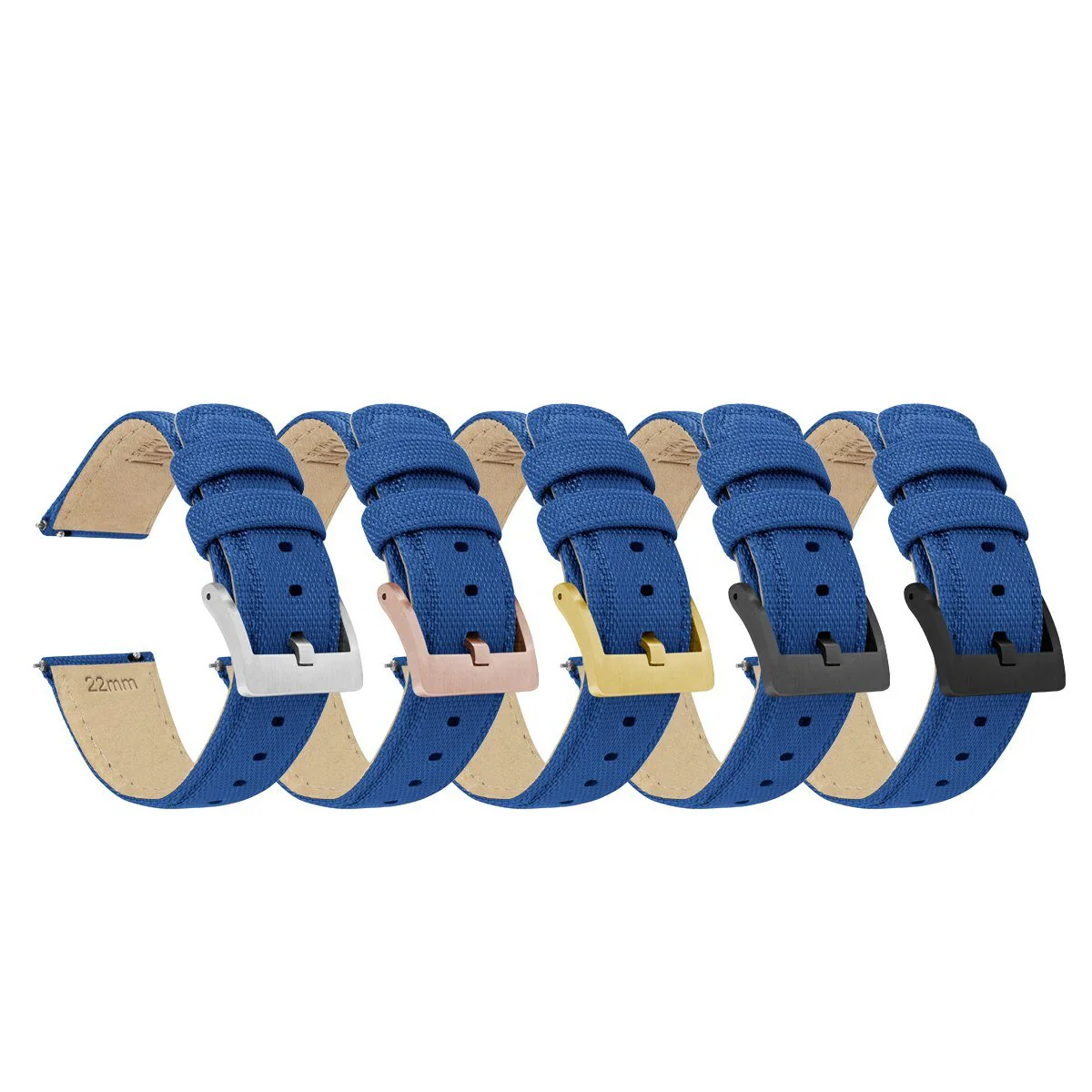 Royal Blue Sailcloth Quick Release Watch Band - Image 5