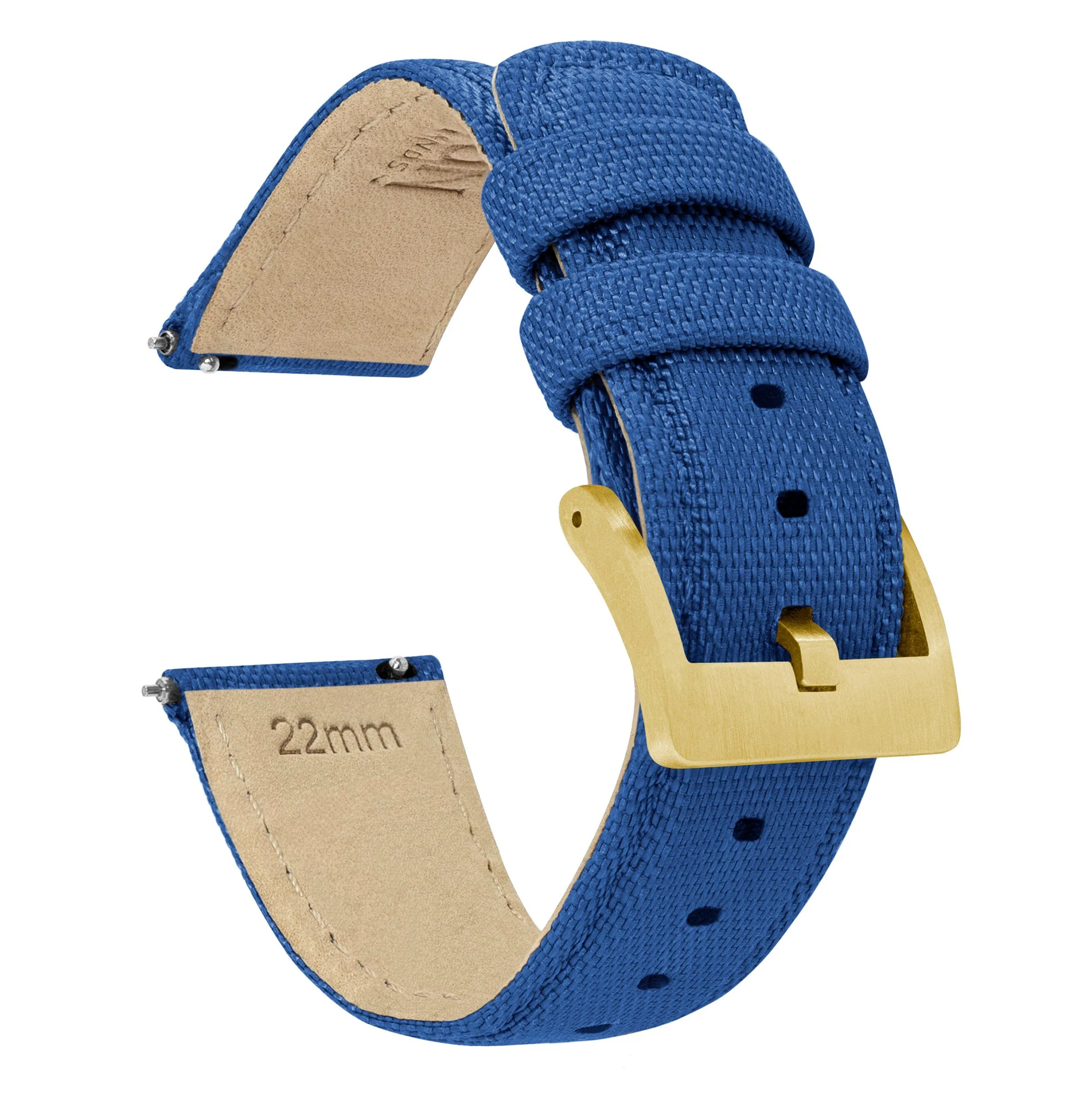 Royal Blue Sailcloth Quick Release Watch Band - Image 7