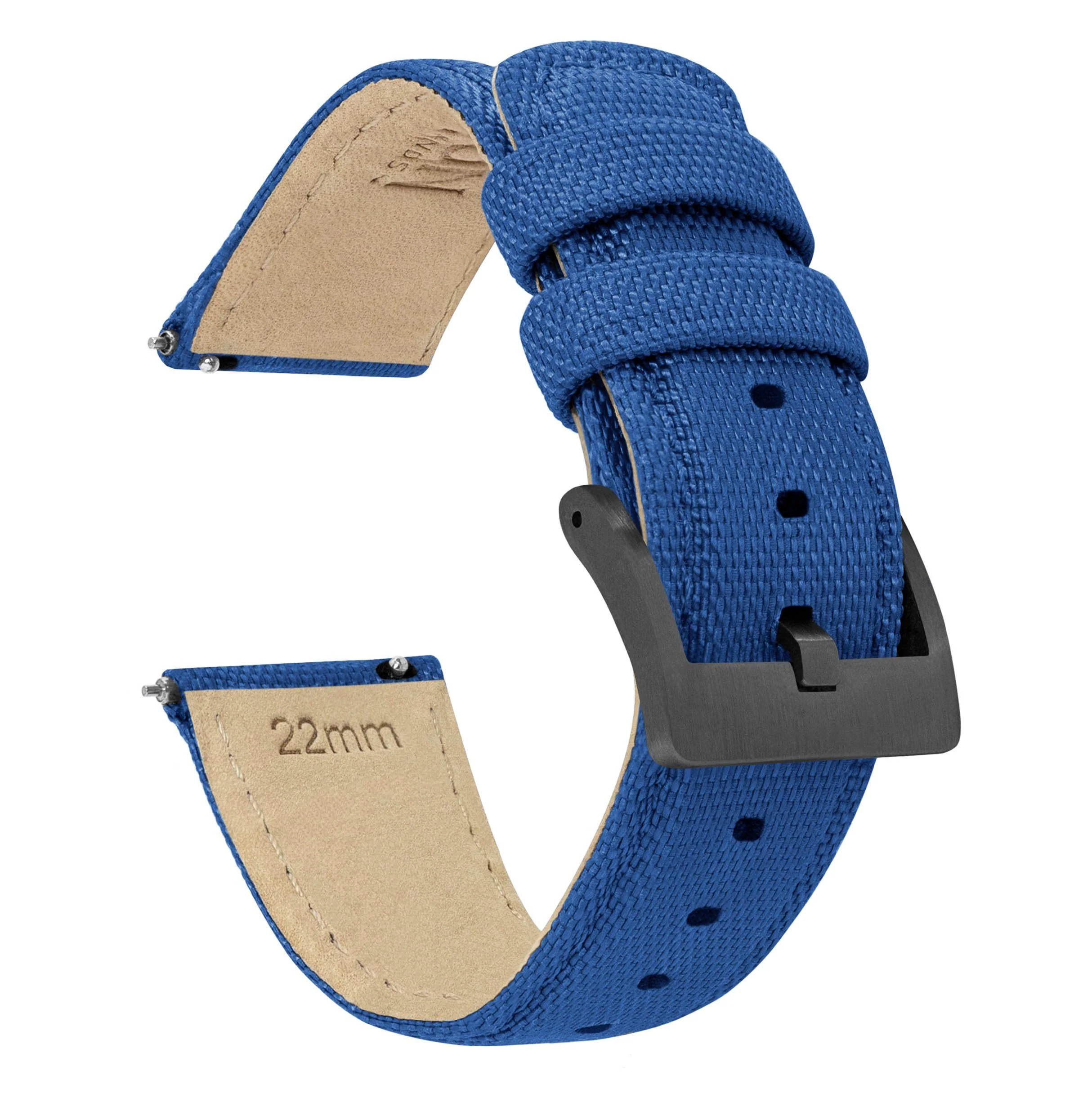 Royal Blue Sailcloth Quick Release Watch Band - Image 8