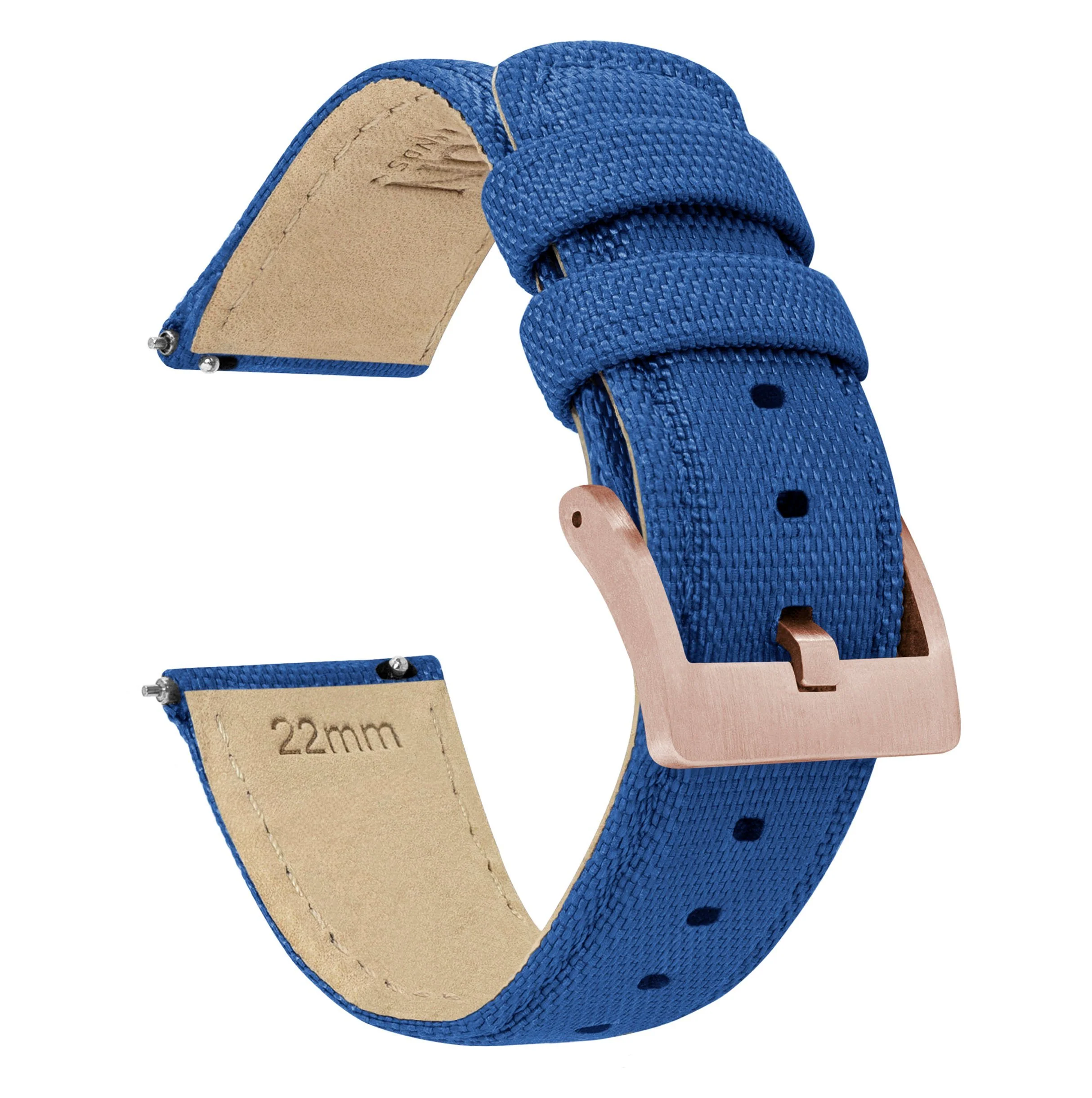 Royal Blue Sailcloth Quick Release Watch Band - Image 9