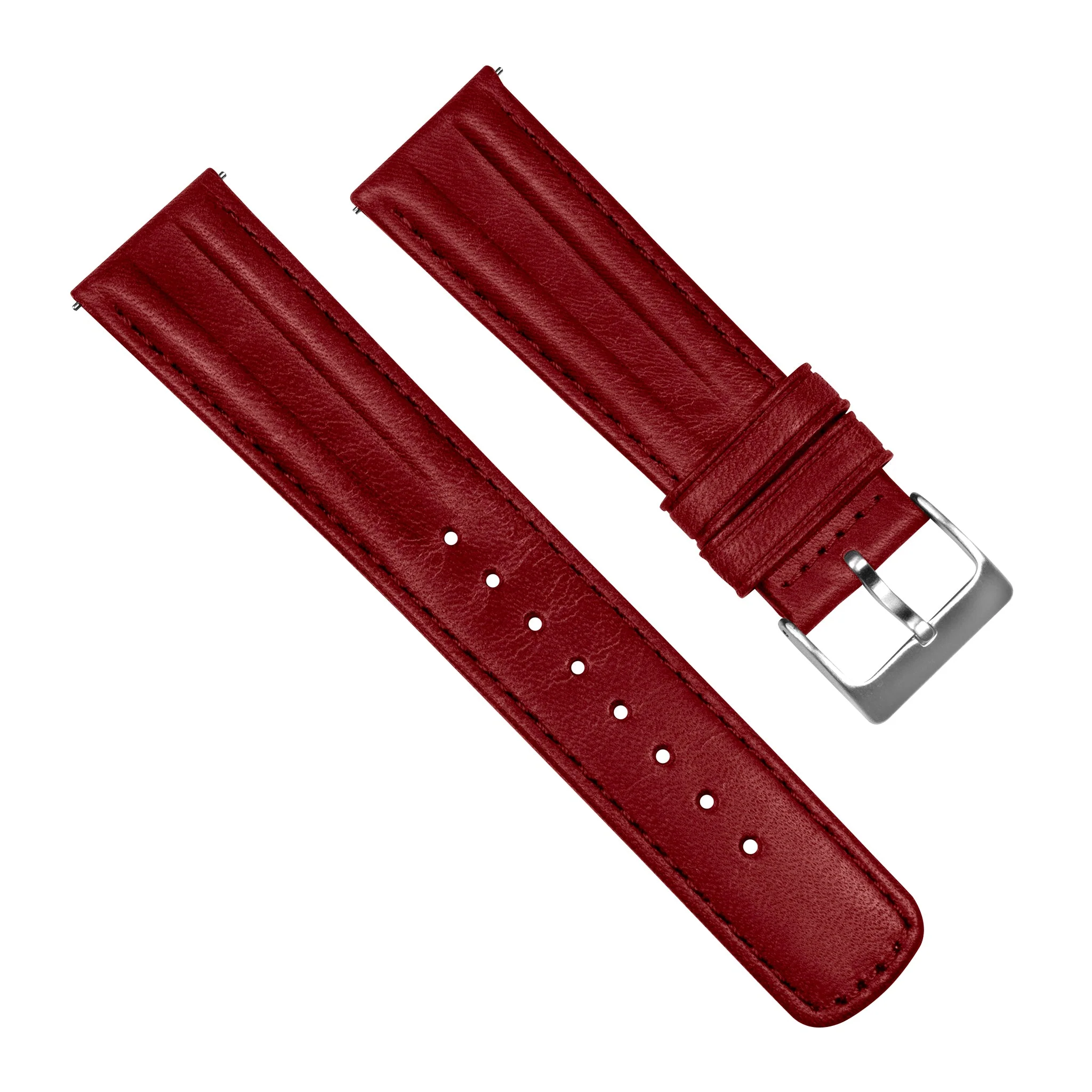 Samsung Galaxy Watch Active 2 Classic Horween Leather Crimson Red Watch Band - Image 3