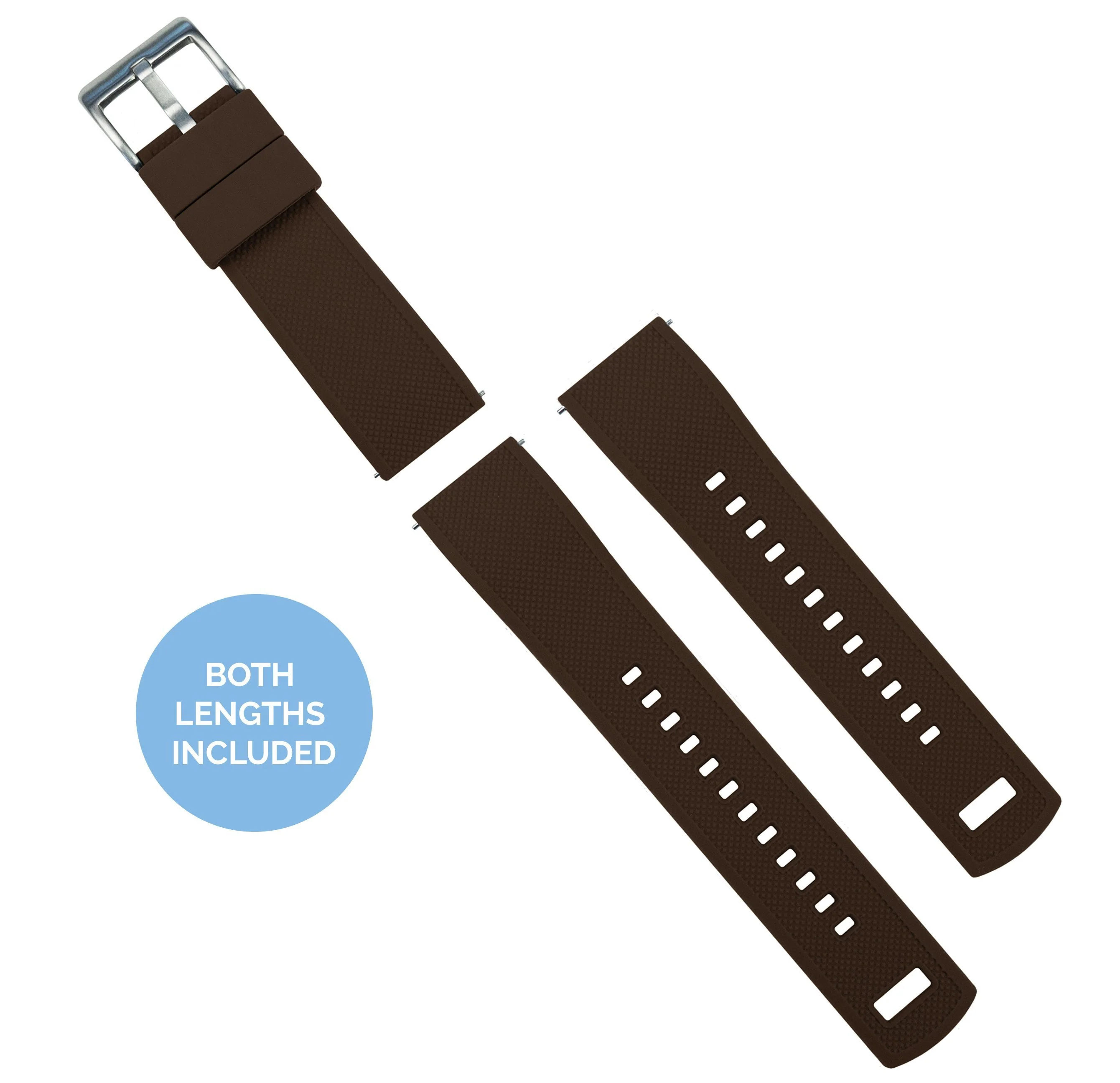 Samsung Galaxy Watch Active 2 Elite Silicone Brown Top Khaki Bottom Watch Band - Image 3