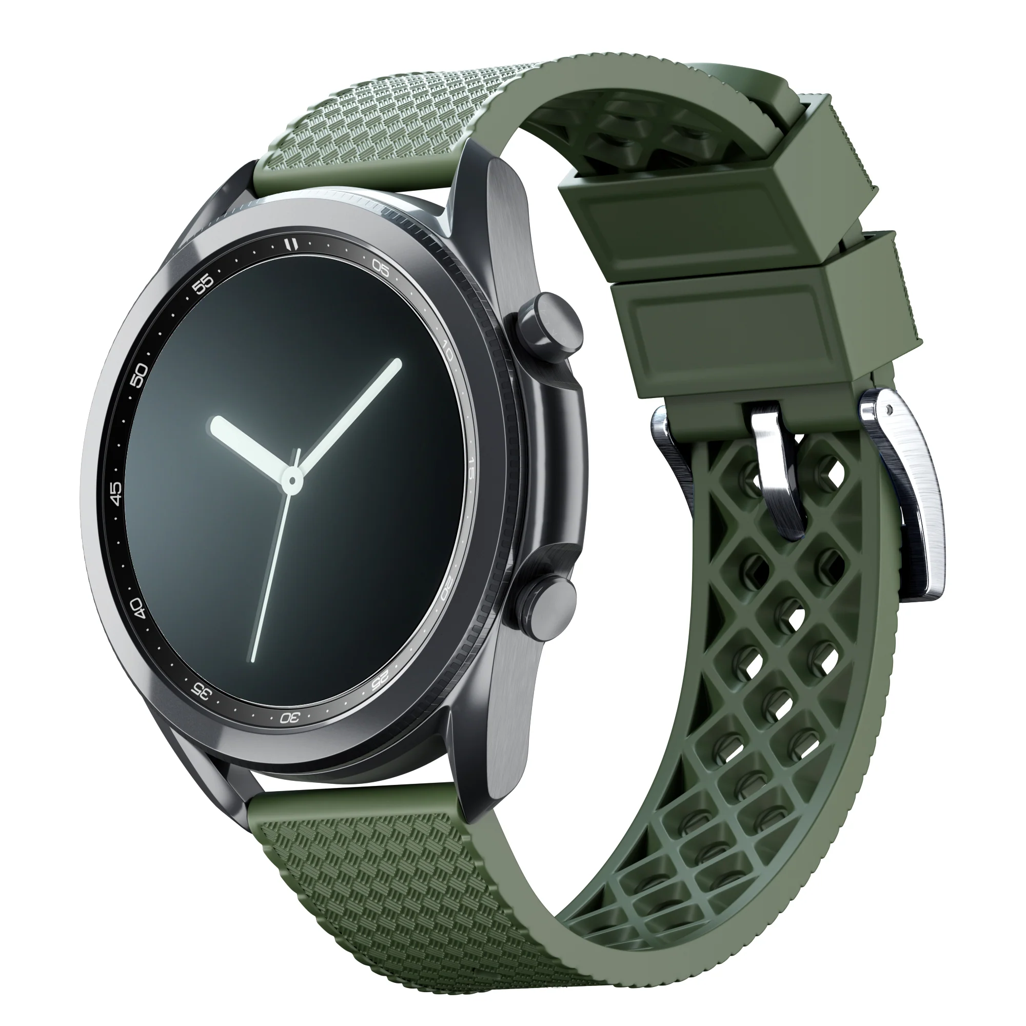 Samsung Galaxy Watch Active 2 Tropical Style Army Green Watch Band - Image 2