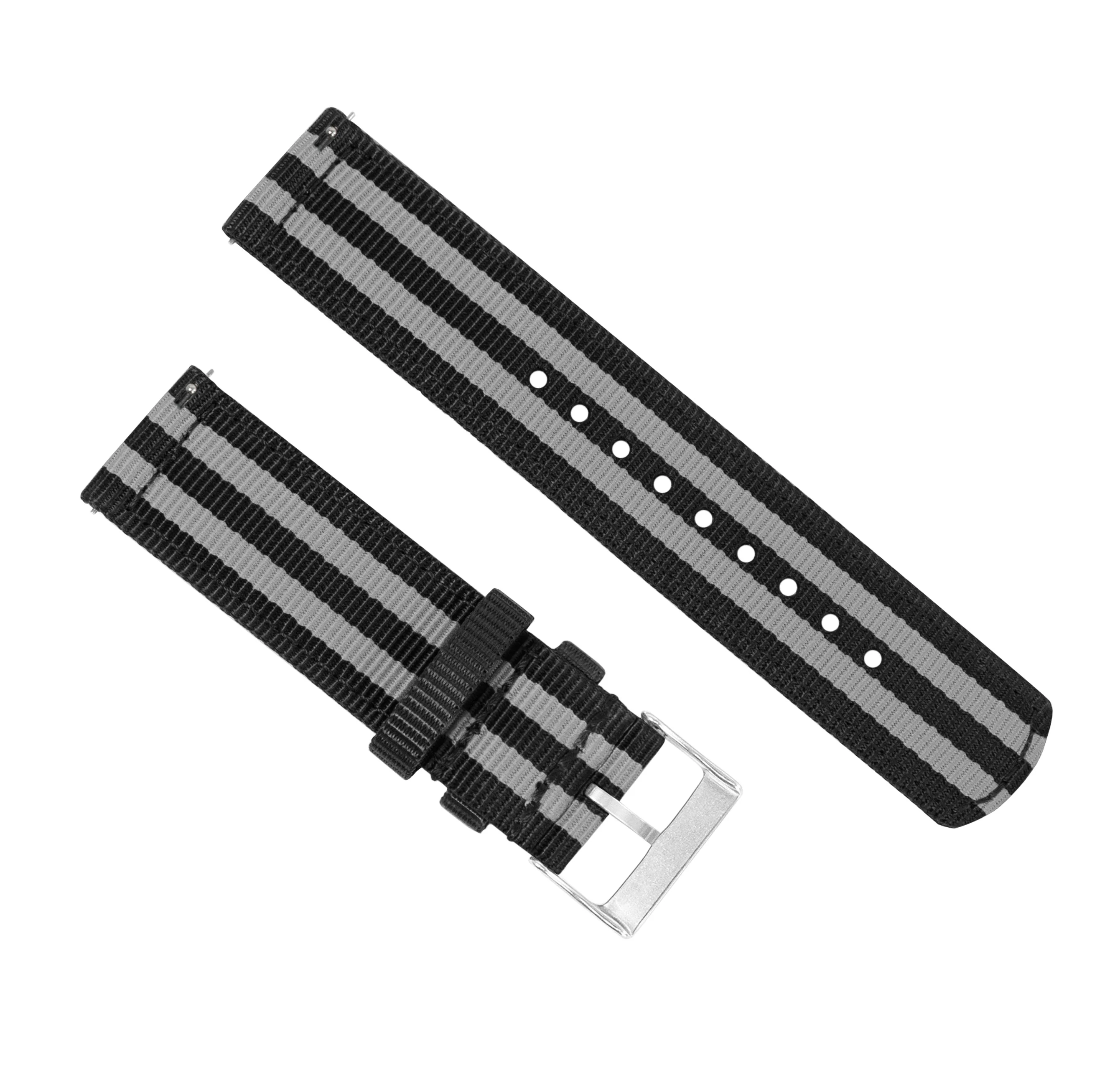 Samsung Galaxy Watch Active 2 Two Piece NATO® style Black Smoke Bond Watch Band - Image 3