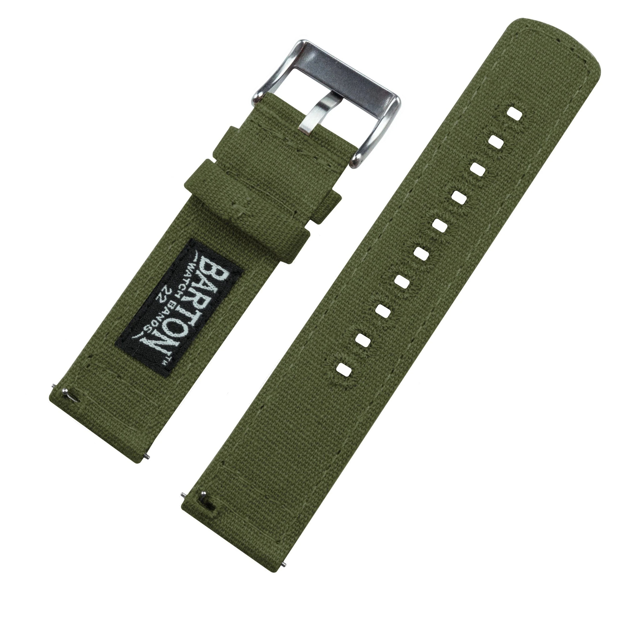 Samsung Galaxy Watch Active Army Green Canvas Watch Band - Image 5