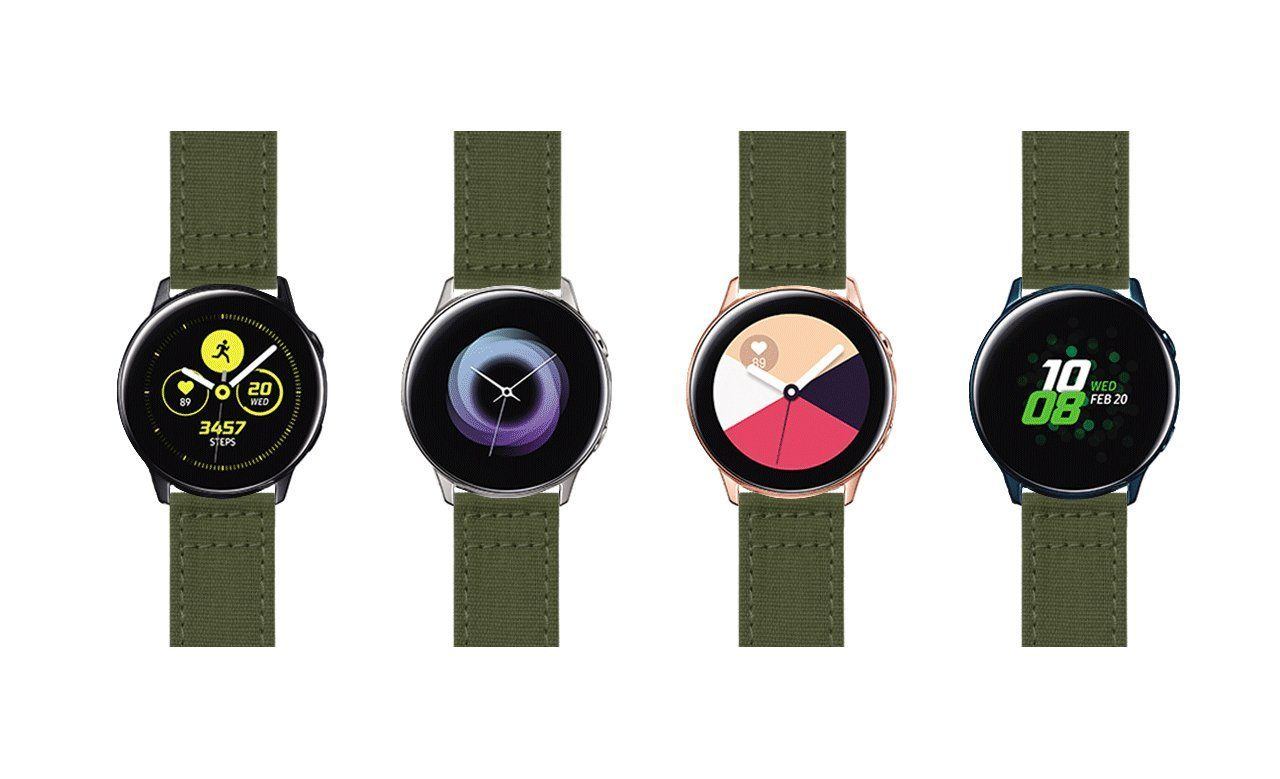 Samsung Galaxy Watch Active Army Green Canvas Watch Band - Image 6