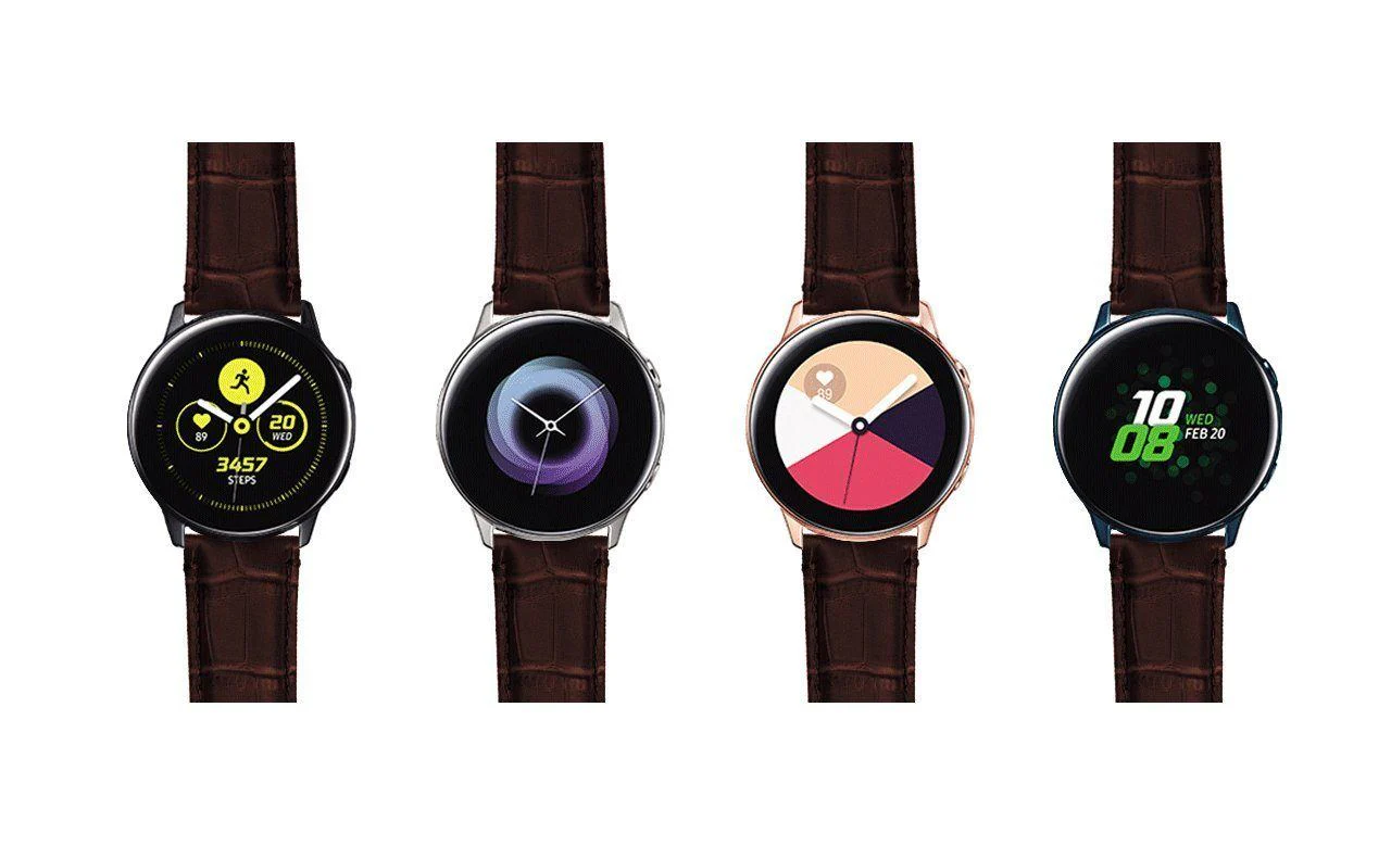 Samsung Galaxy Watch Active Coffee Brown Alligator Grain Leather Watch Band - Image 6