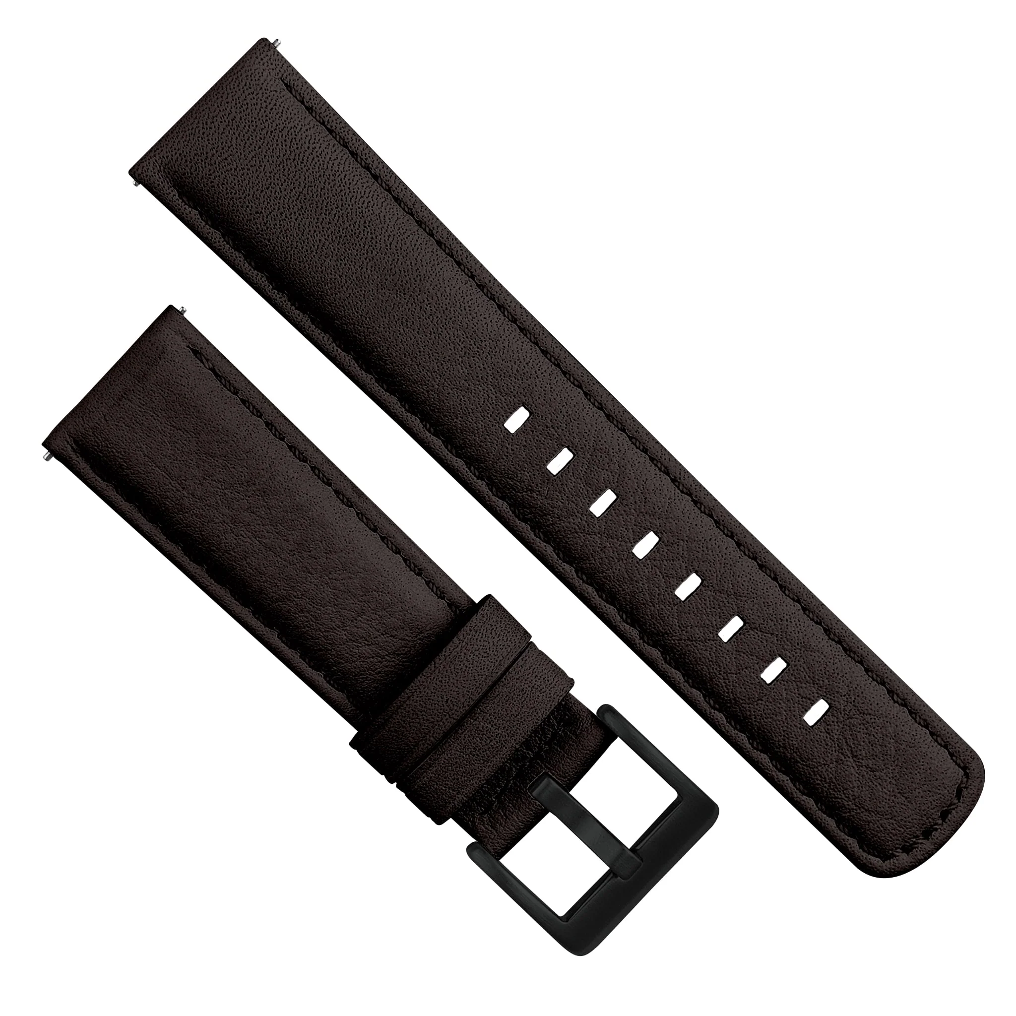 Samsung Galaxy Watch Active Dark Brown Pittards Performance Leather Brown Stitching Watch Band - Image 4