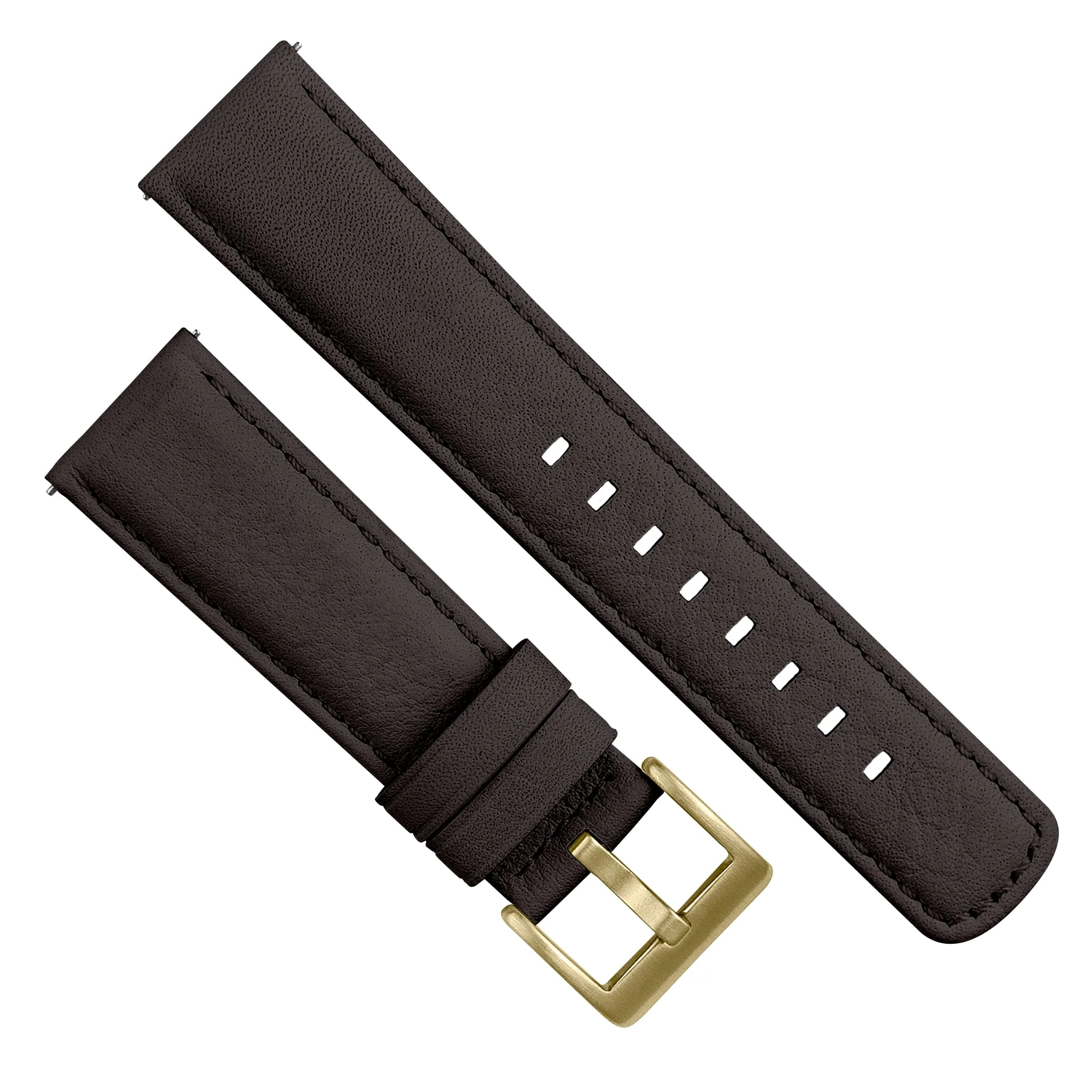 Samsung Galaxy Watch Active Dark Brown Pittards Performance Leather Brown Stitching Watch Band - Image 9