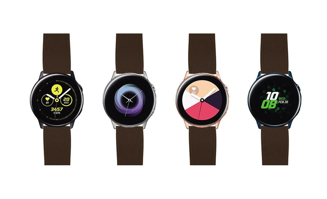 Samsung Galaxy Watch Active Elite Silicone Brown Top Khaki Bottom Watch Band - Image 6