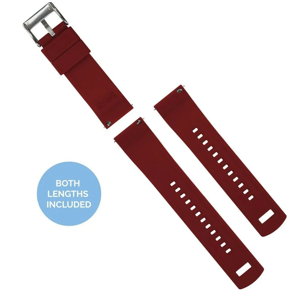 Samsung Galaxy Watch Active Elite Silicone Navy Blue Top Crimson Red Bottom Watch Band - Image 5