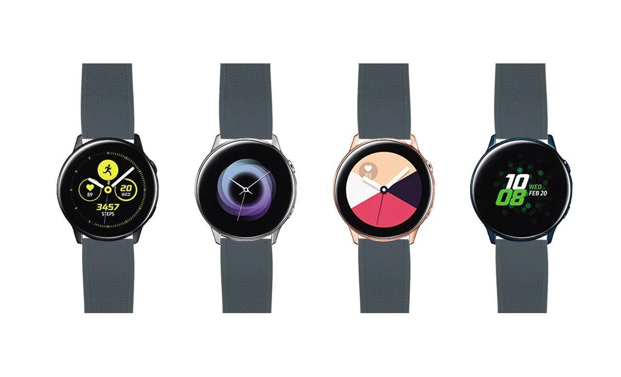 Samsung Galaxy Watch Active Elite Silicone Smoke Grey Top Black Bottom Watch Band - Image 6