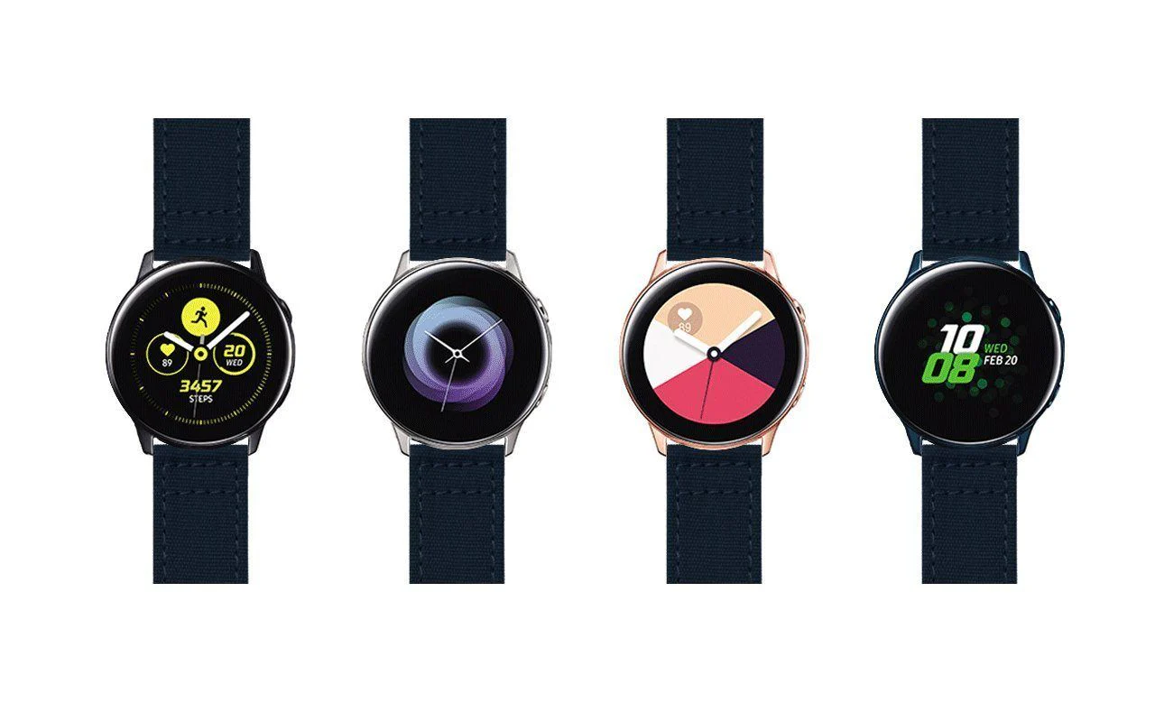 Samsung Galaxy Watch Active Navy Blue Canvas Watch Band - Image 6