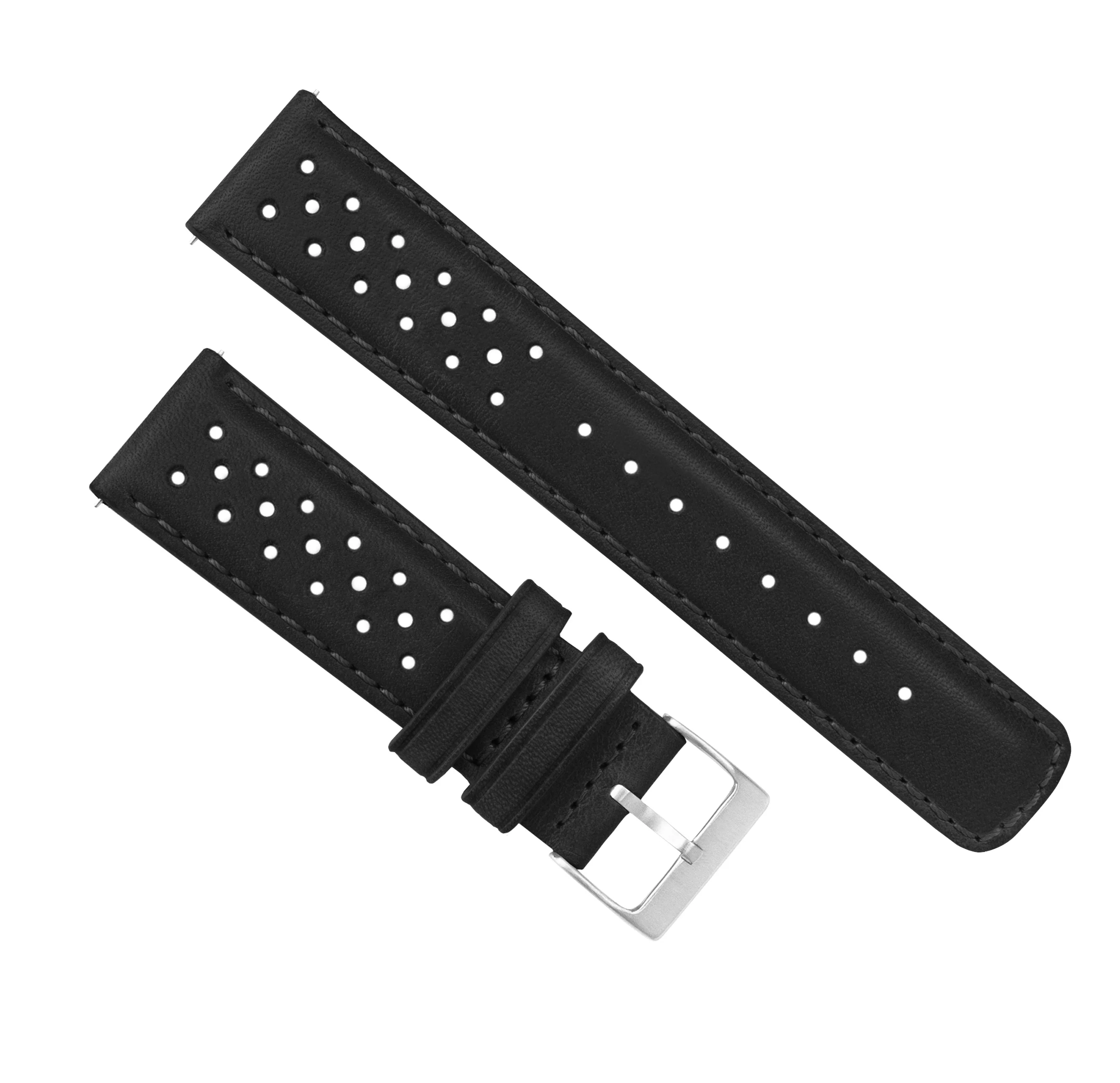 Samsung Galaxy Watch Active Racing Horween Leather Black Watch Band - Image 2