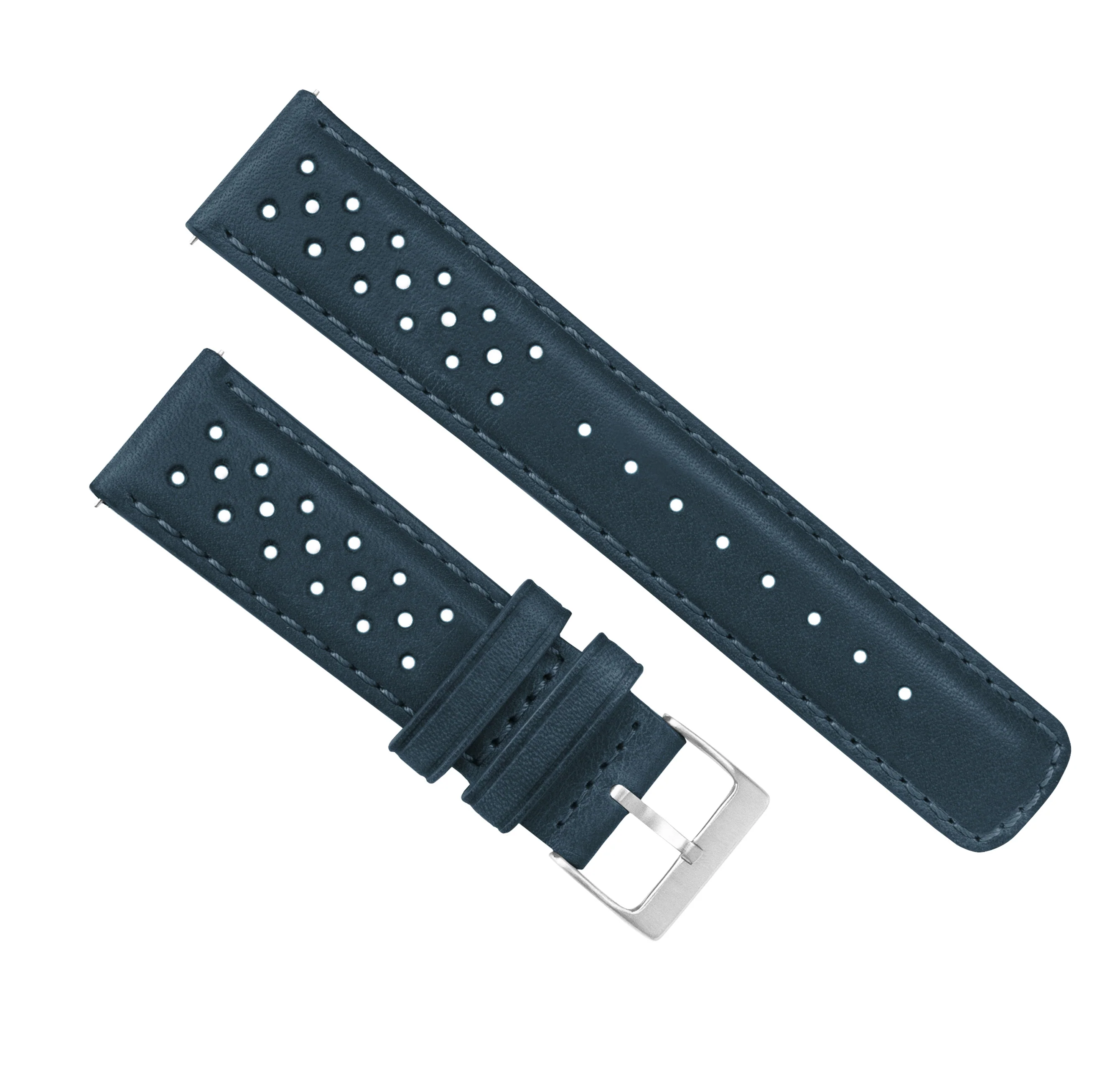 Samsung Galaxy Watch Active Racing Horween Leather Navy Blue Watch Band - Image 2
