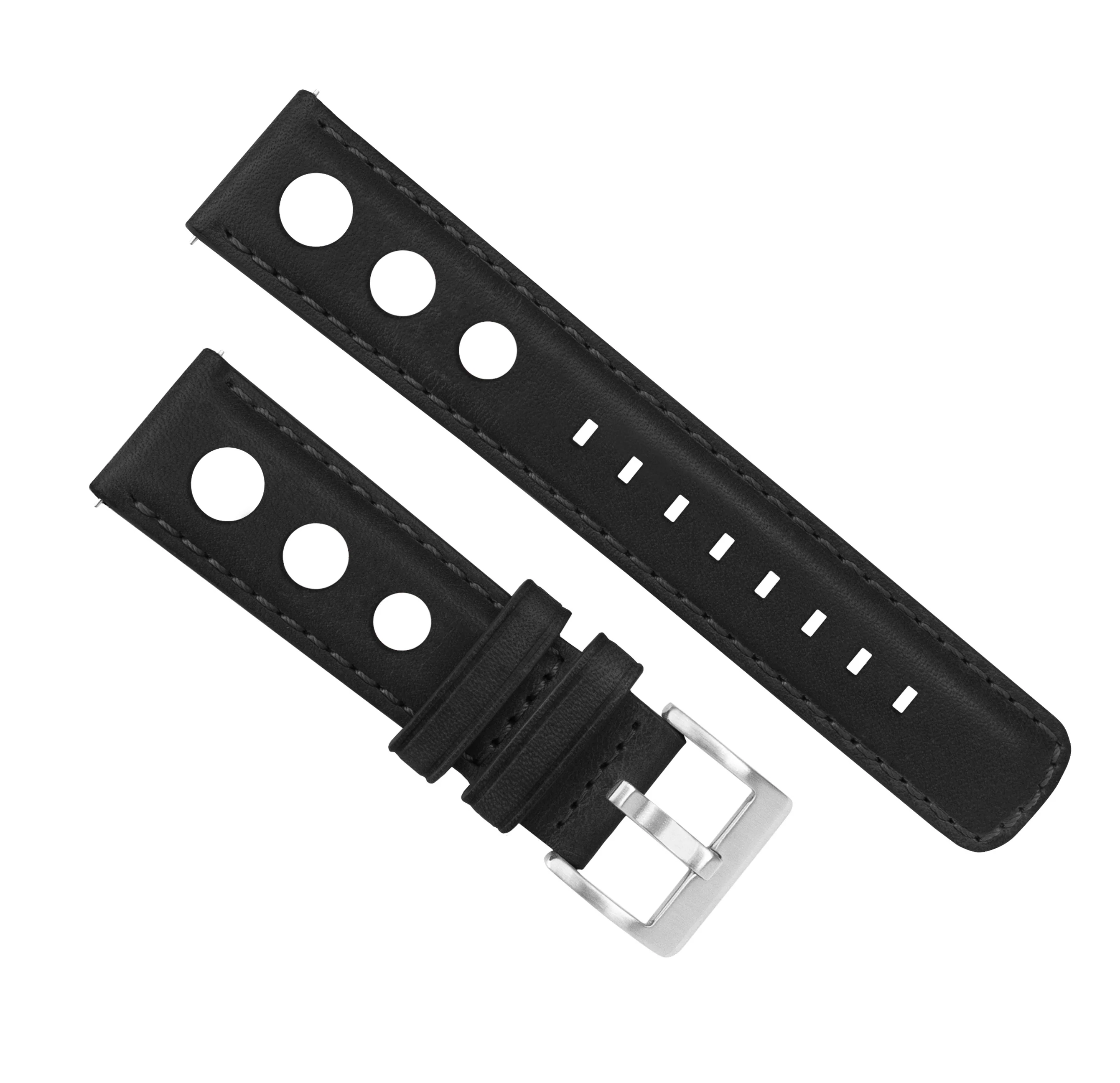 Samsung Galaxy Watch Active Rally Horween Leather Black Watch Band - Image 2