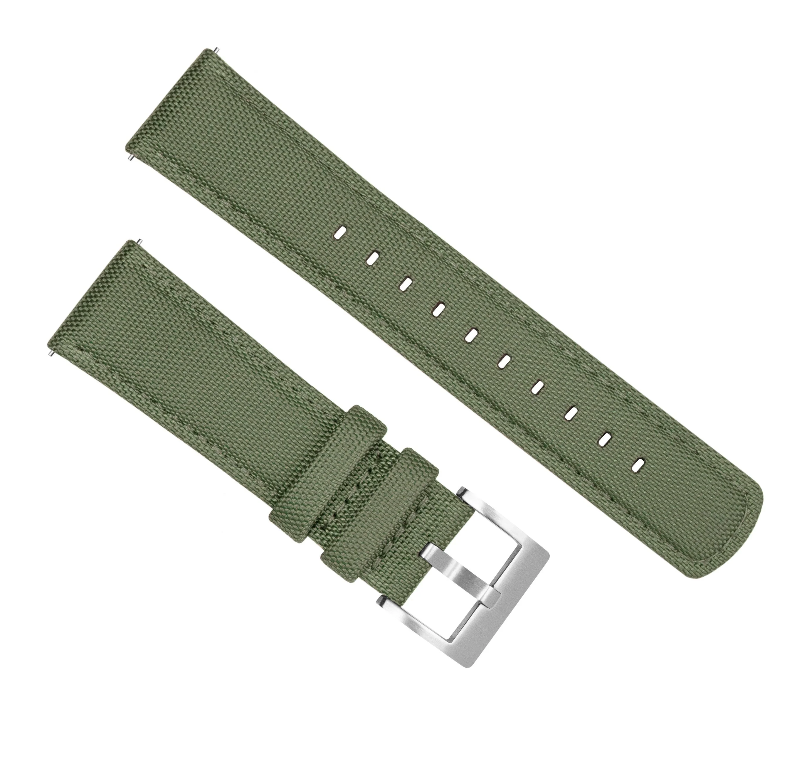Samsung Galaxy Watch Active Sailcloth Quick Release Army Green Watch Band - Image 4