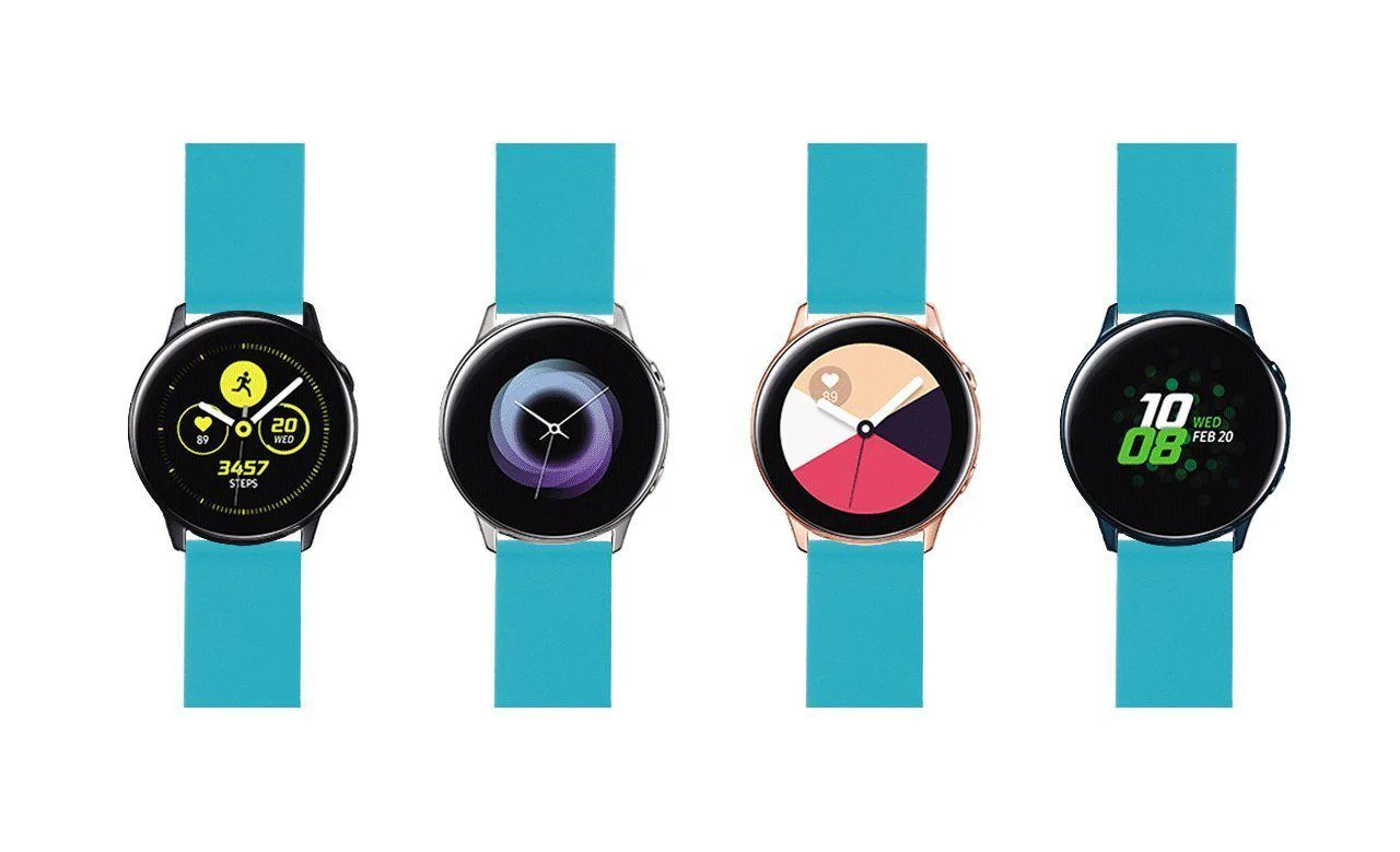 Samsung Galaxy Watch Active Silicone Aqua Blue Watch Band - Image 6