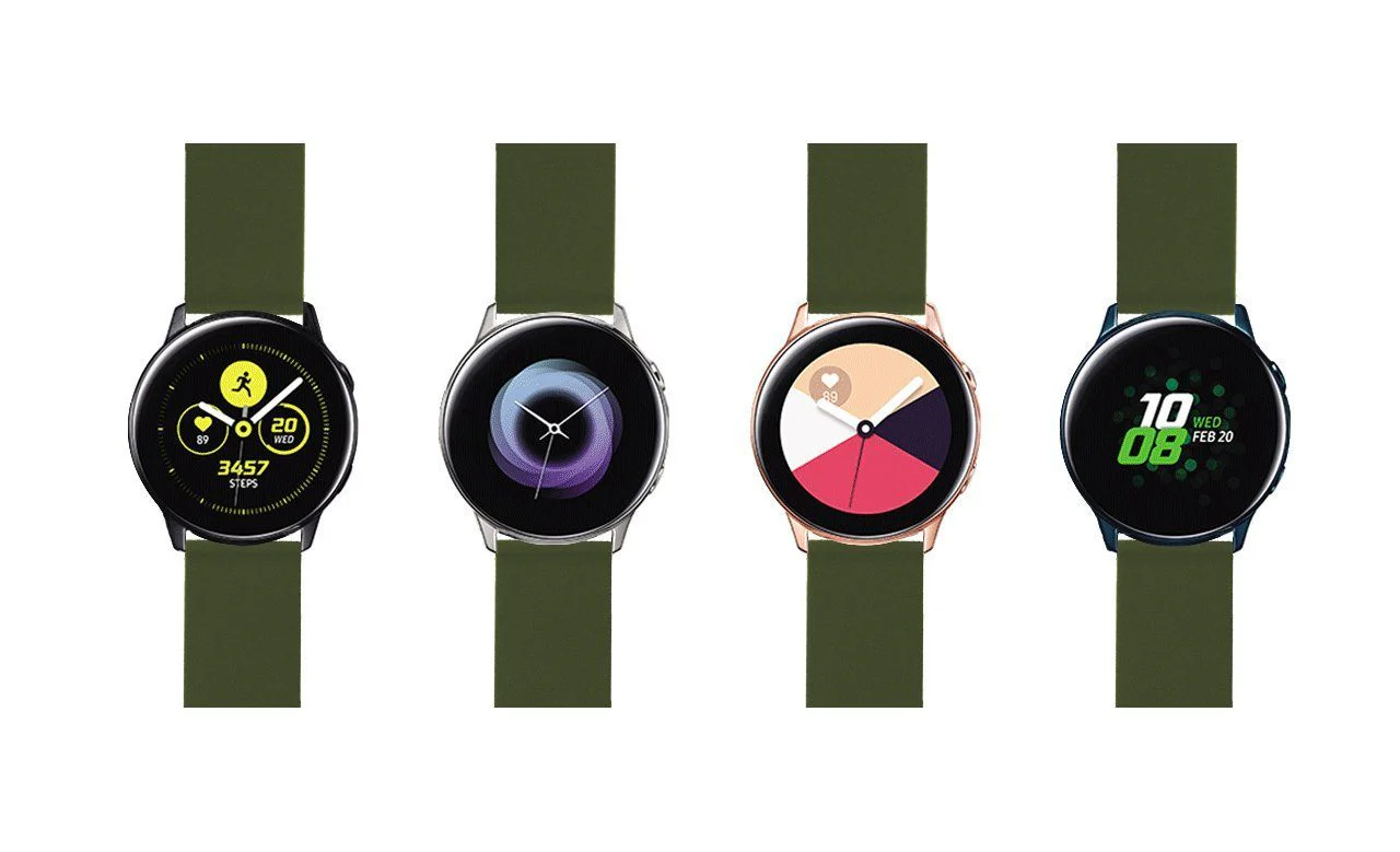 Samsung Galaxy Watch Active Silicone Army Green Watch Band - Image 6