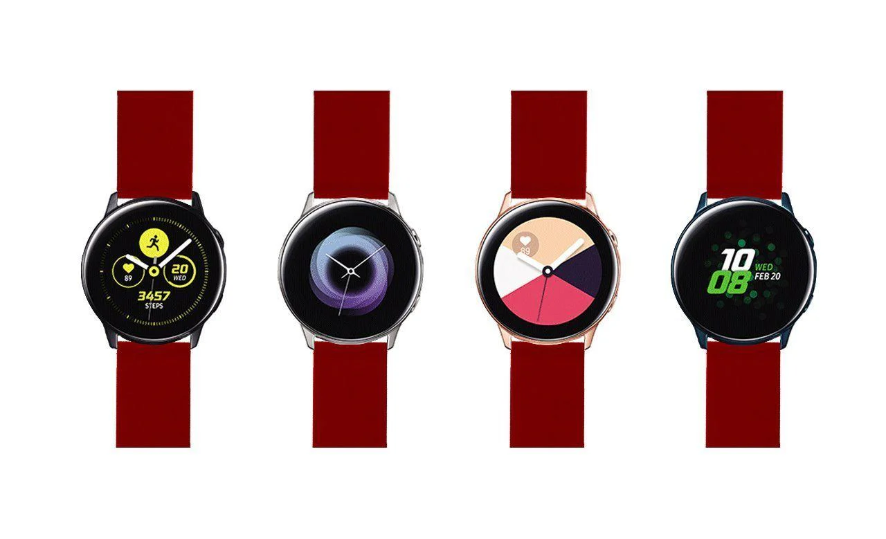 Samsung Galaxy Watch Active Silicone Crimson Red Watch Band - Image 6