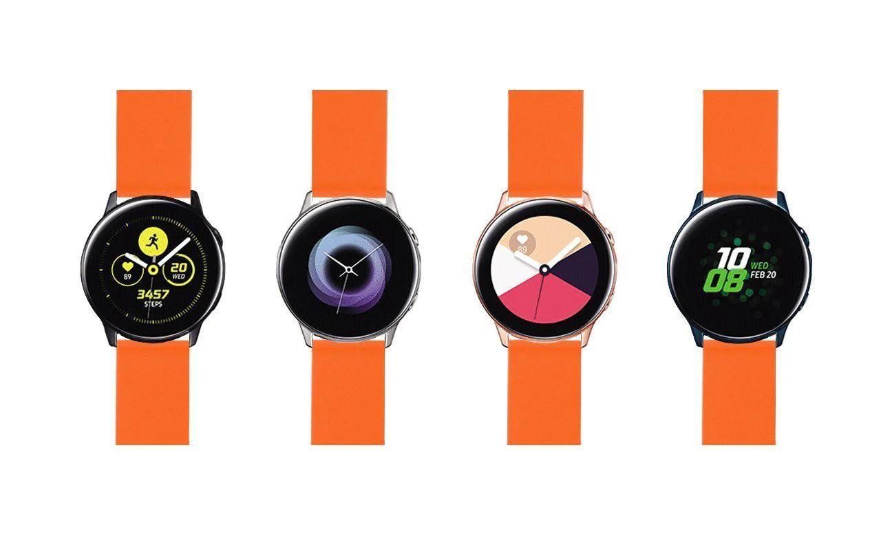 Samsung Galaxy Watch Active Silicone Pumpkin Orange Watch Band - Image 6