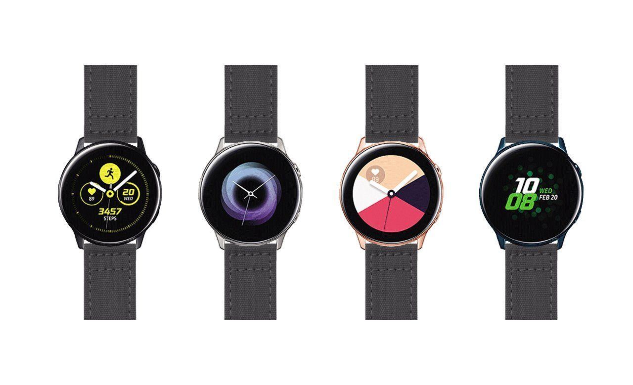 Samsung Galaxy Watch Active Smoke Grey Canvas Watch Band - Image 6