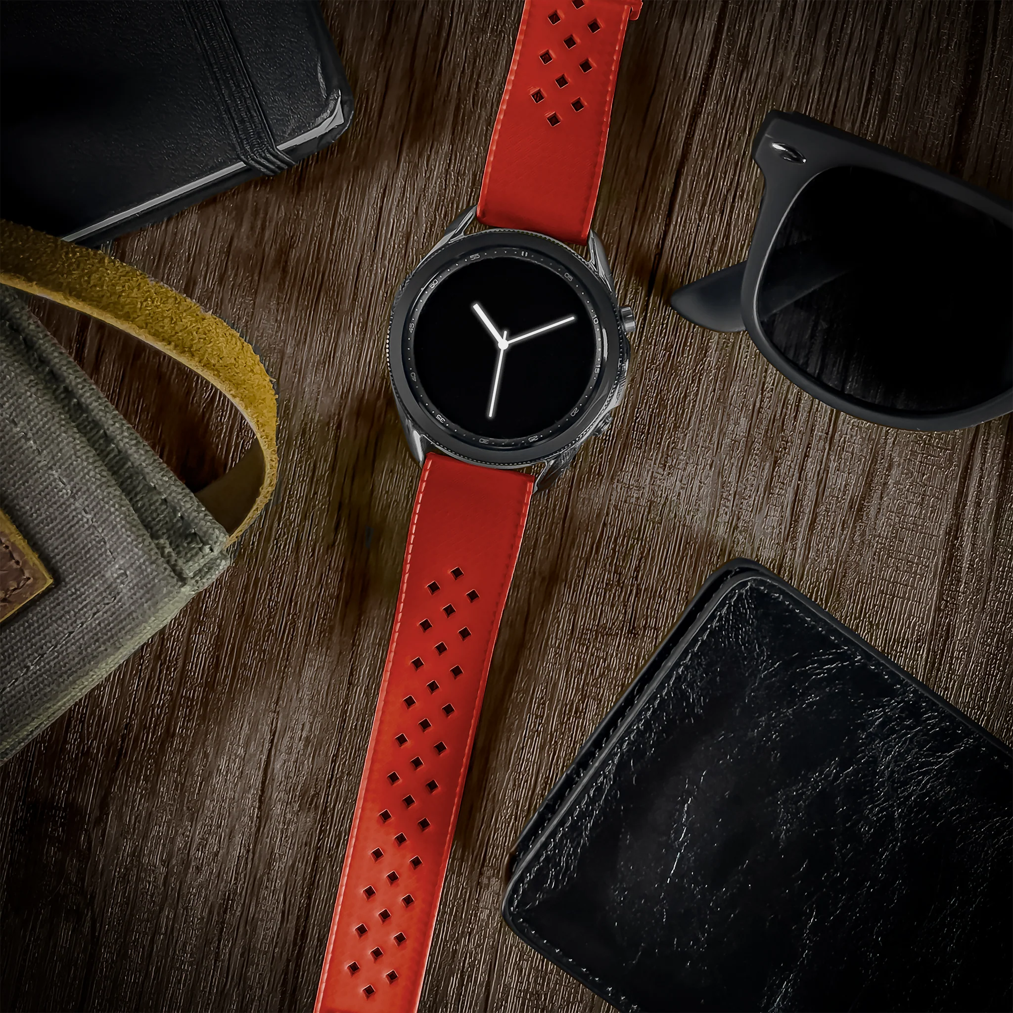 Samsung Galaxy Watch Active Tropical Style Crimson Red Watch Band - Image 2