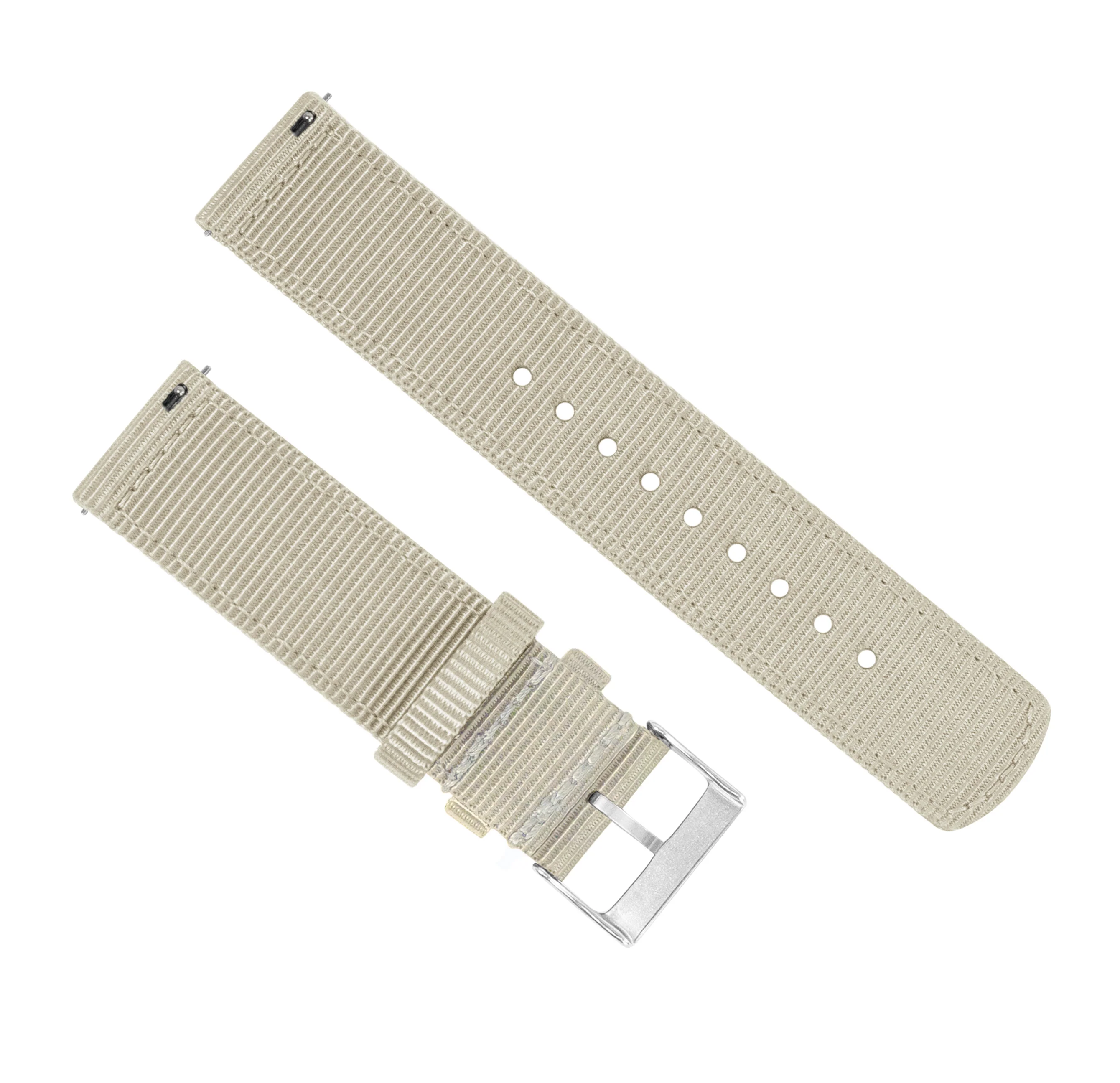 Samsung Galaxy Watch Active Two Piece NATO® style Khaki Tan Watch Band - Image 3