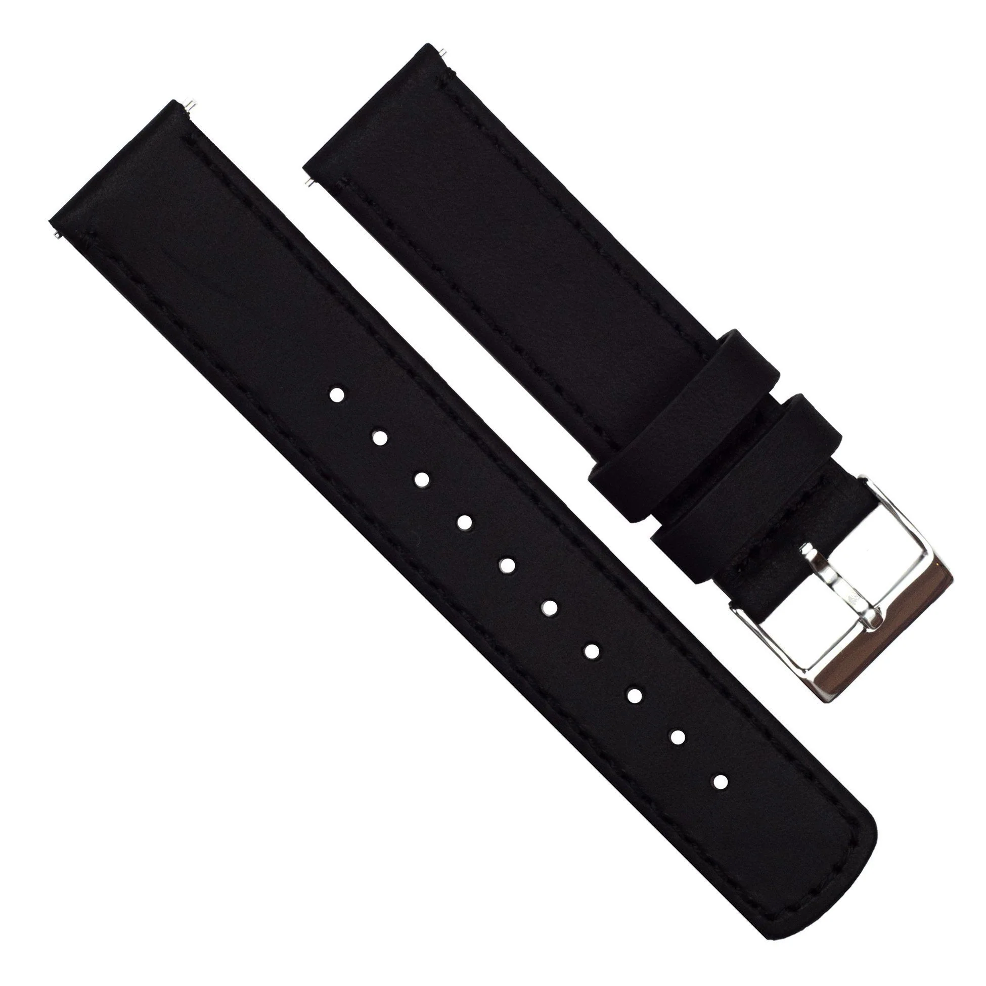 Samsung Galaxy Watch Black Leather Stitching Watch Band - Image 4