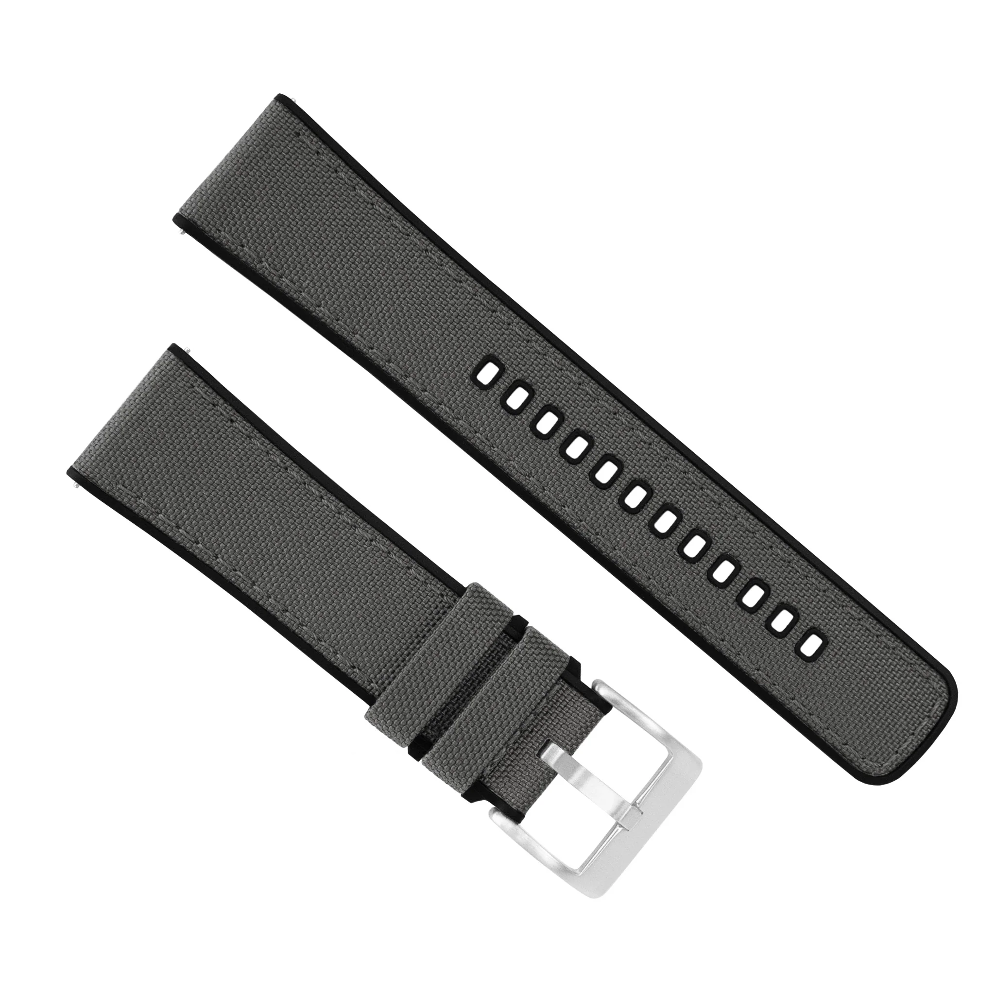 Samsung Galaxy Watch Cordrua Fabric Silicone Hybrid Smoke Grey Watch Band - Image 4