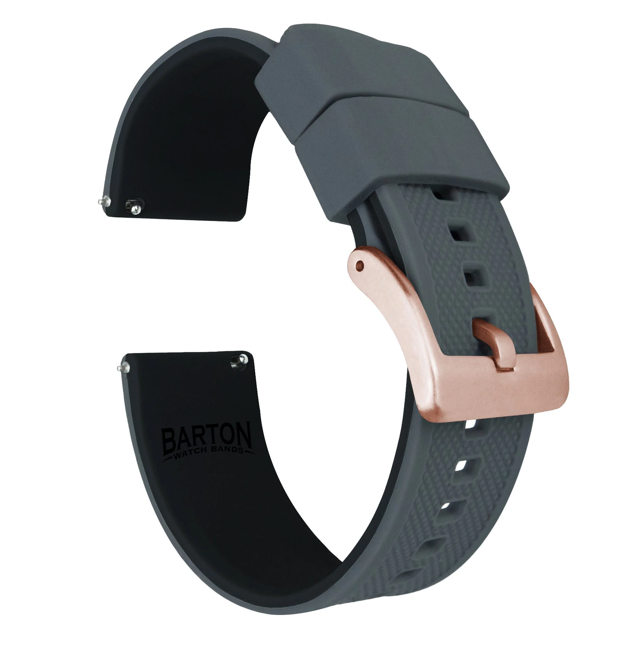 Samsung Galaxy Watch Elite Silicone Smoke Grey Top Black Bottom Watch Band - Image 3