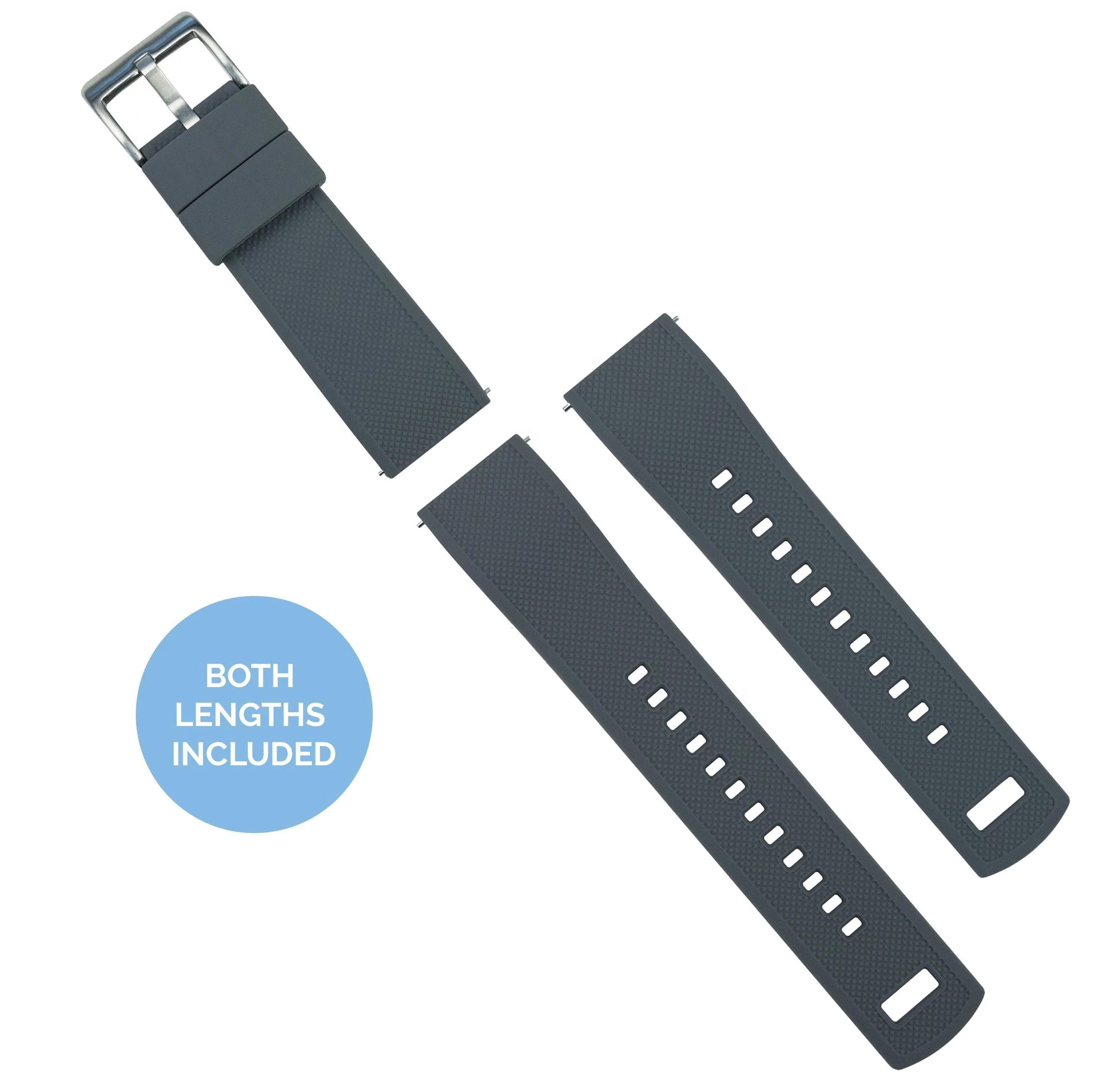 Samsung Galaxy Watch Elite Silicone Smoke Grey Top Black Bottom Watch Band - Image 4