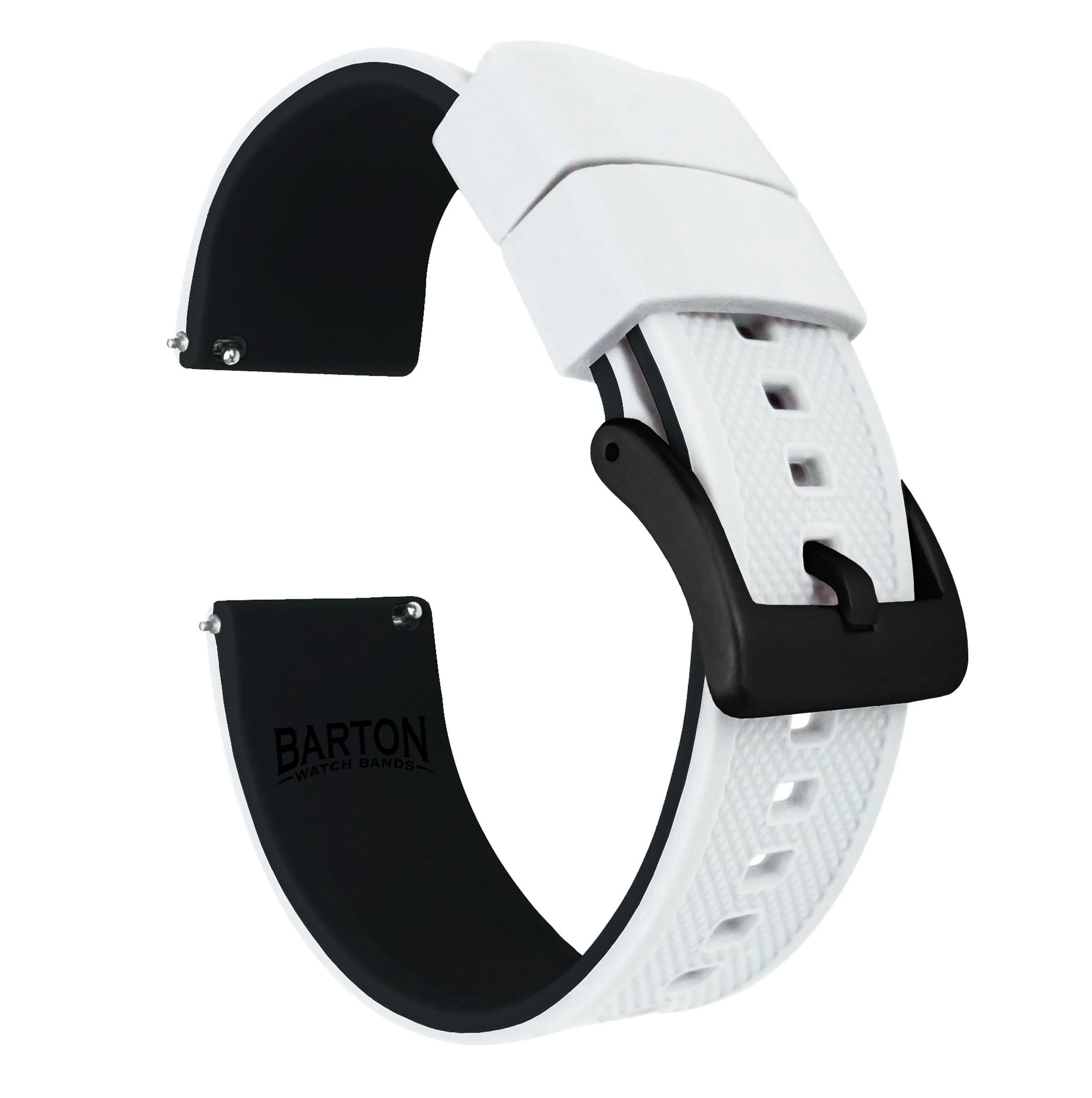 Samsung Galaxy Watch Elite Silicone White Top Black Bottom Watch Band - Image 2