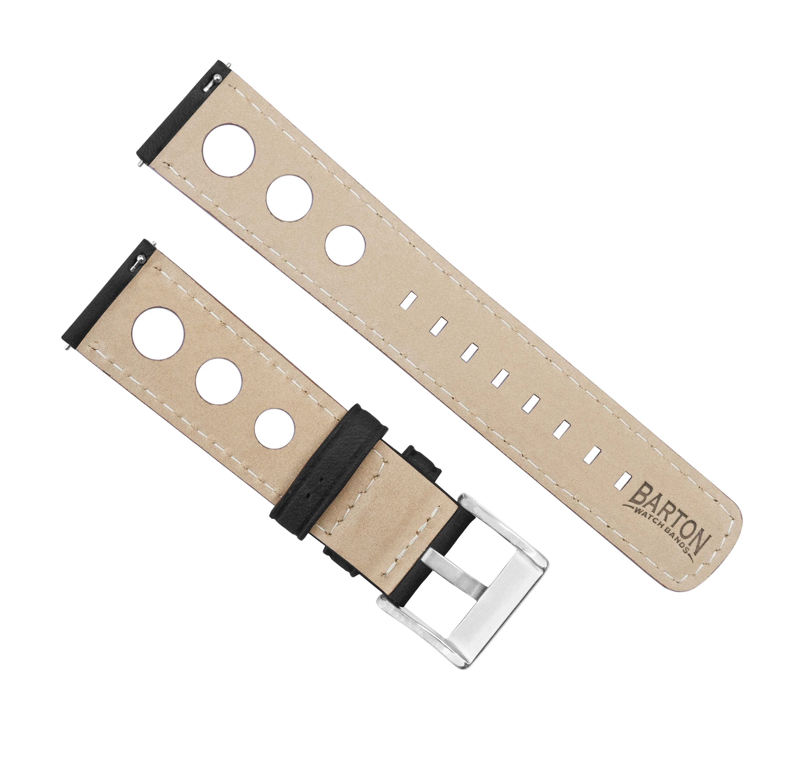 Samsung Galaxy Watch Rally Horween Leather Black Watch Band - Image 3