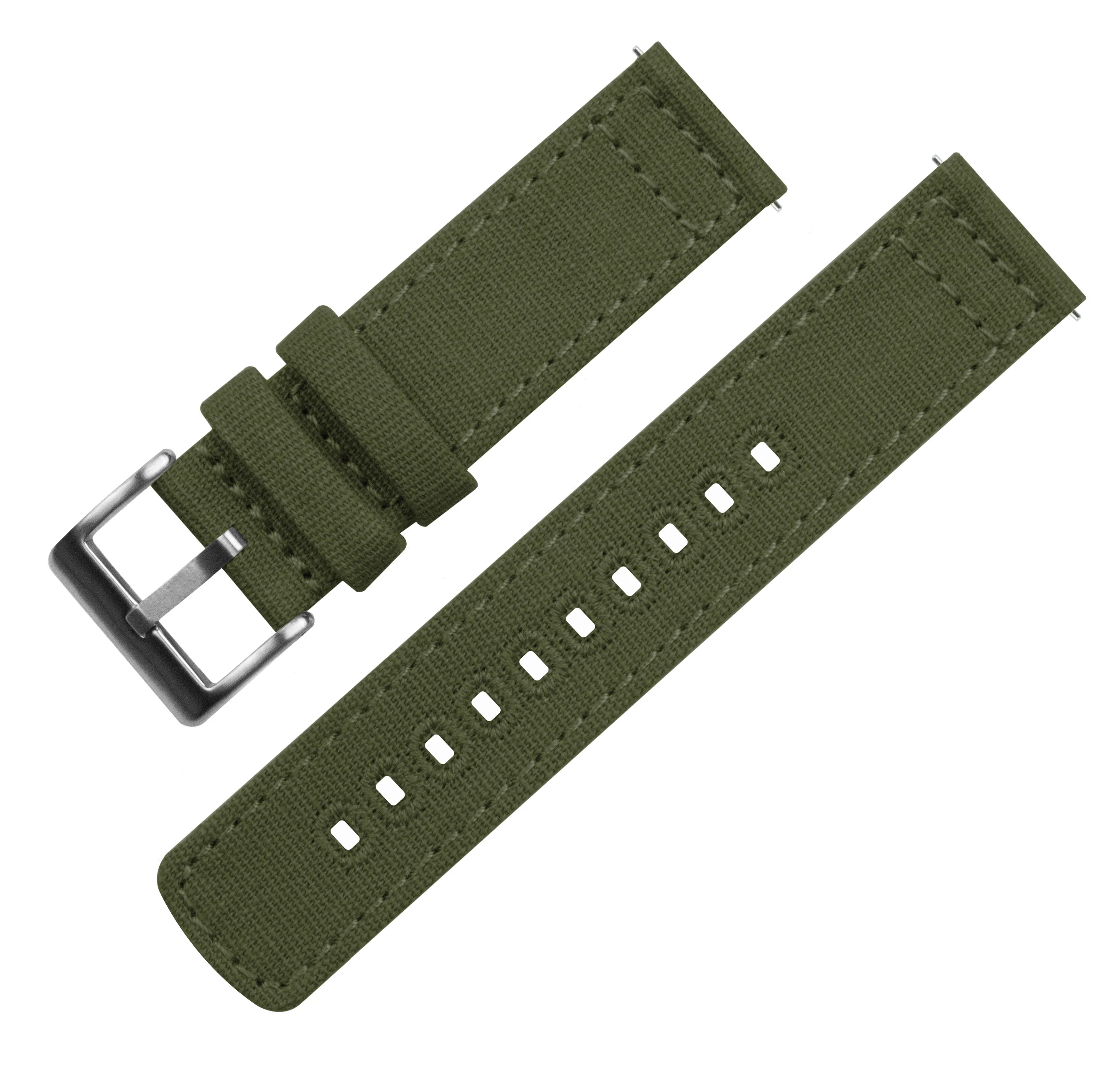 Samsung Galaxy Watch3 Army Green Canvas Watch Band - Image 5