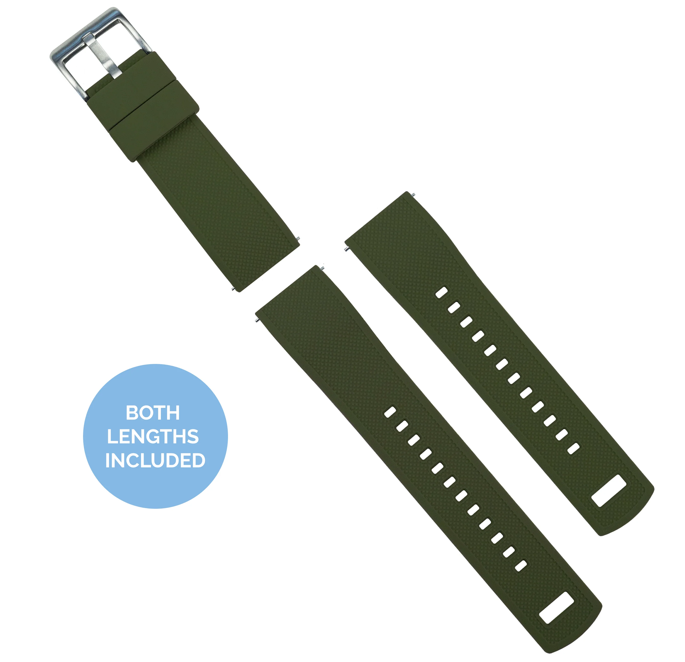 Samsung Galaxy Watch3 Elite Silicone Army Green Top Black Bottom Watch Band - Image 5