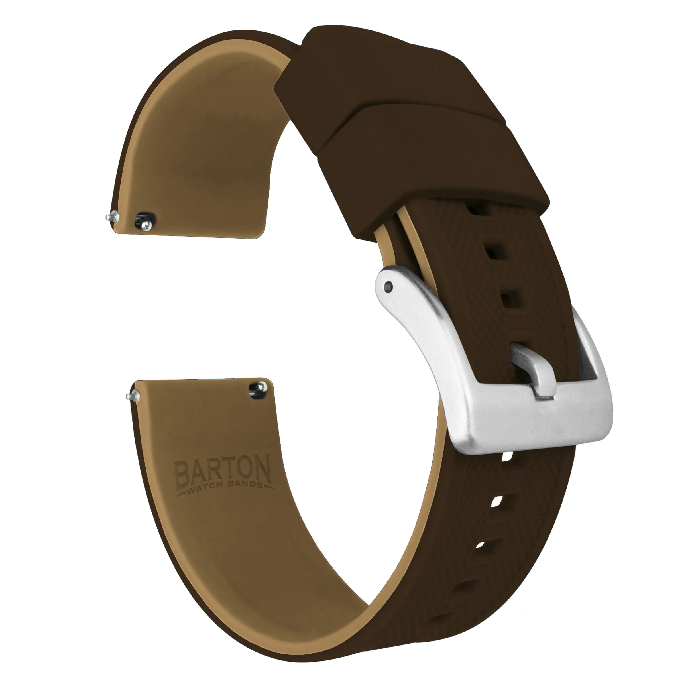 Samsung Galaxy Watch3 Elite Silicone Brown Top Khaki Bottom Watch Band - Image 2