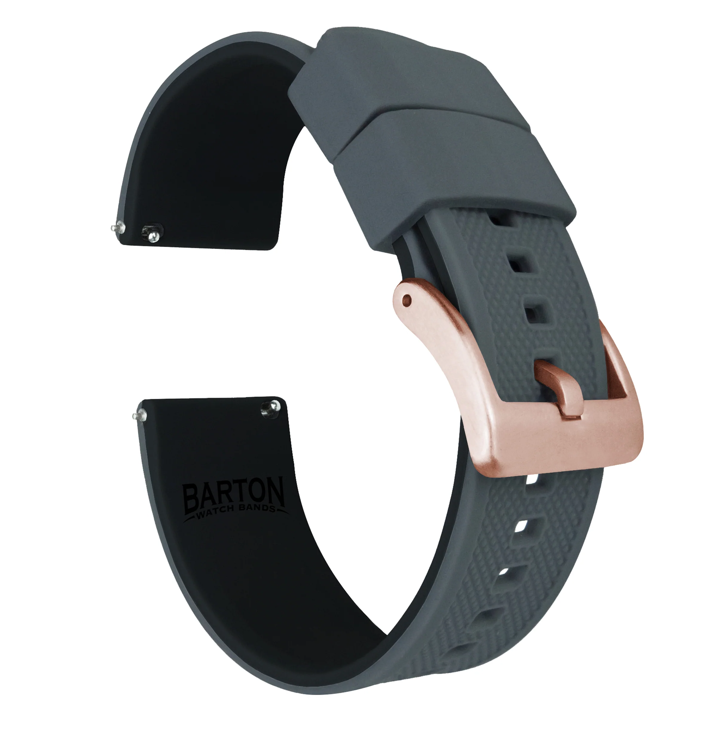 Samsung Galaxy Watch3 Elite Silicone Smoke Grey Top Black Bottom Watch Band - Image 4