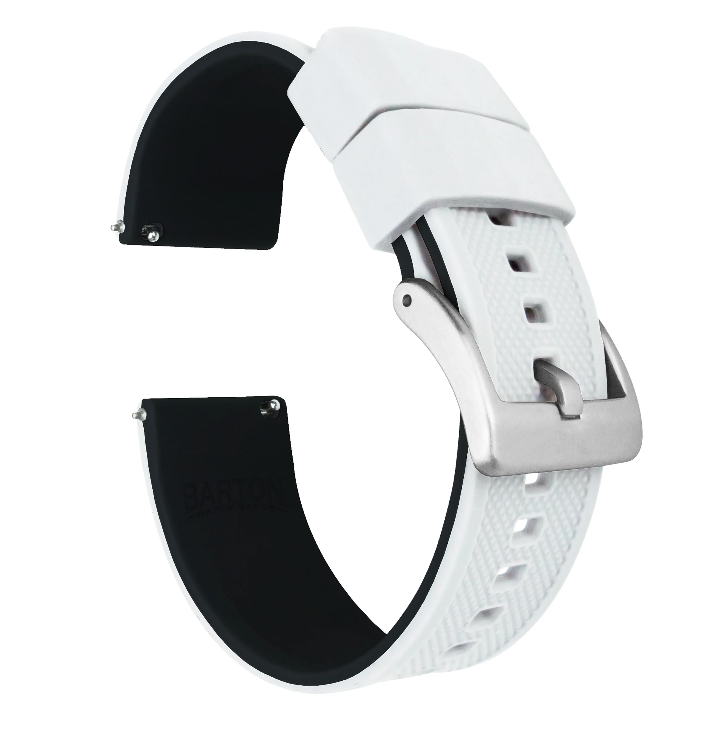 Samsung Galaxy Watch3 Elite Silicone White Top Black Bottom Watch Band - Image 2