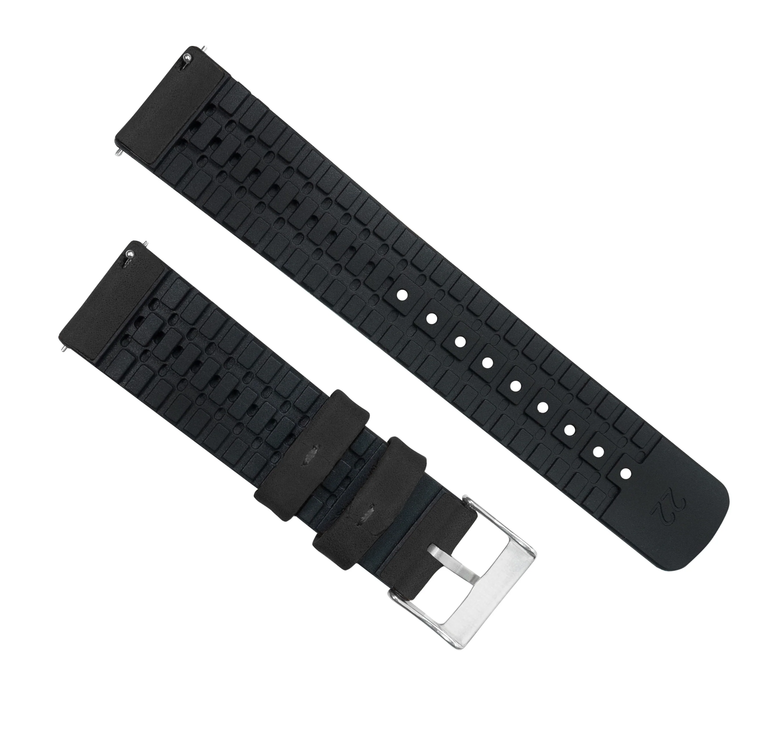 Samsung Galaxy Watch3 Leather And Rubber Hybrid Black Watch Band - Image 5