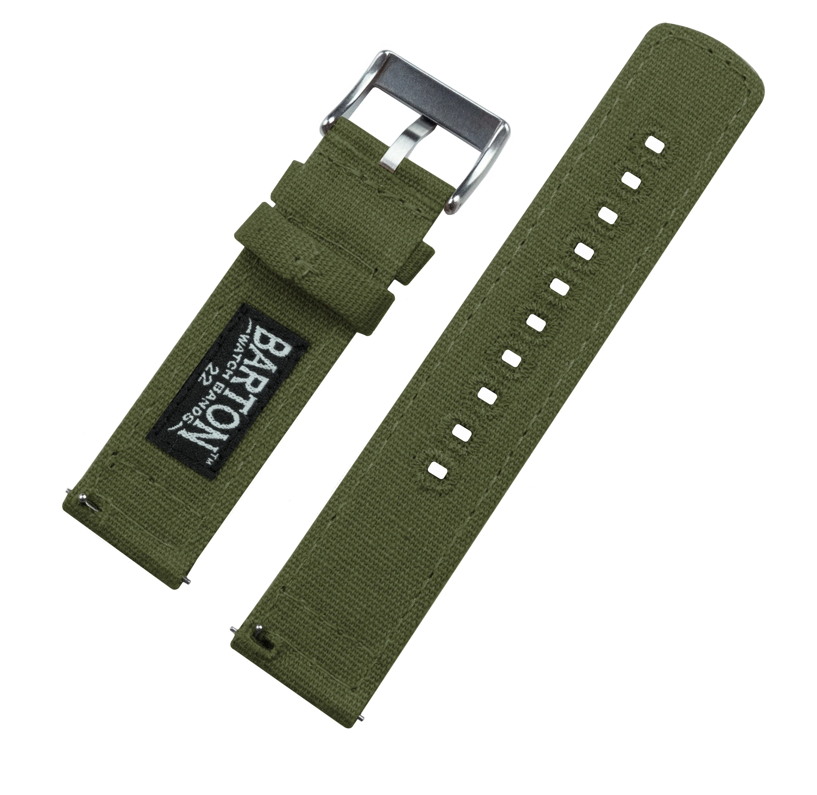 Samsung Galaxy Watch4 Army Green Canvas Watch Band - Image 5