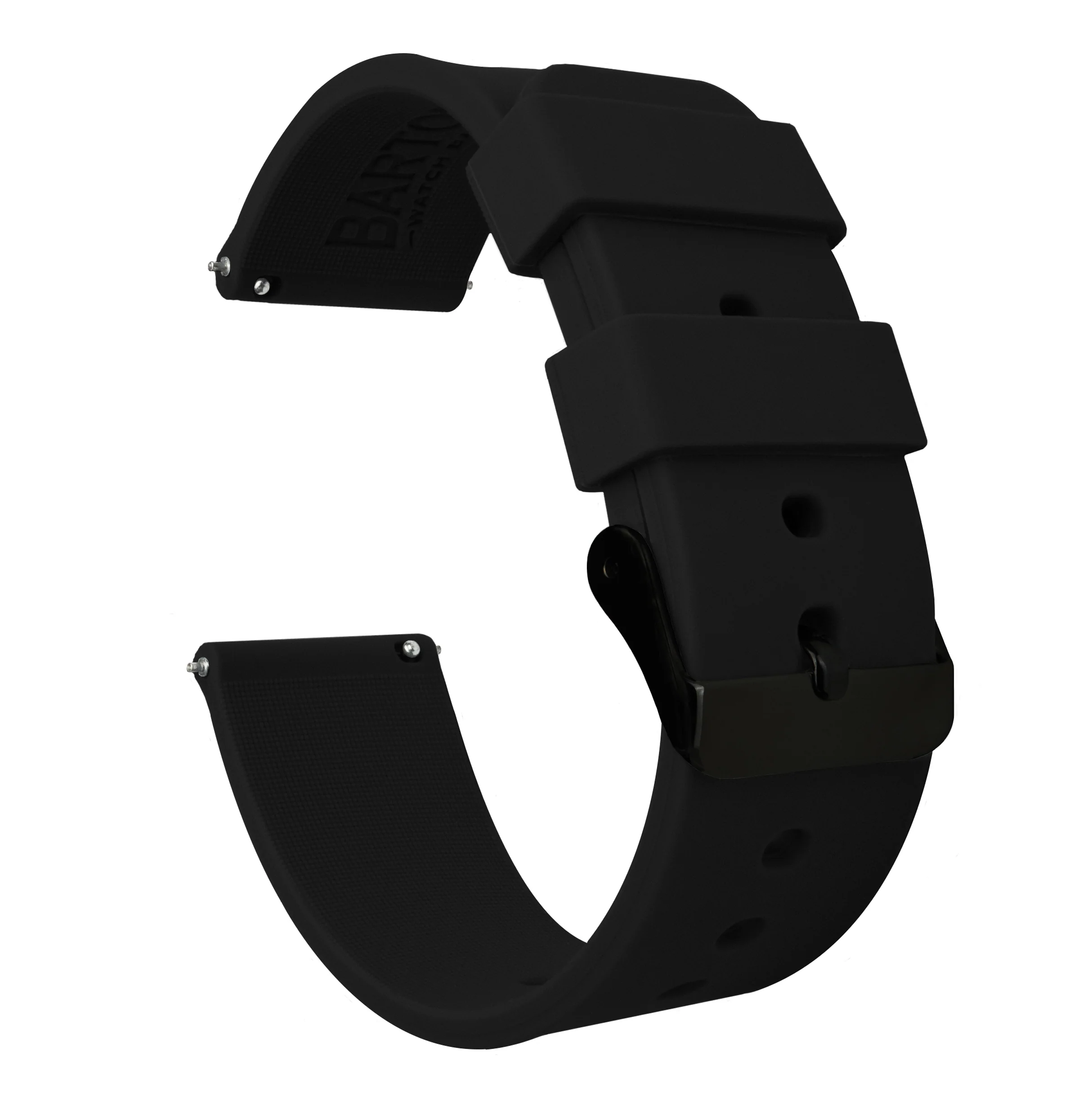 Samsung Galaxy Watch4 Silicone Black Watch Band - Image 2