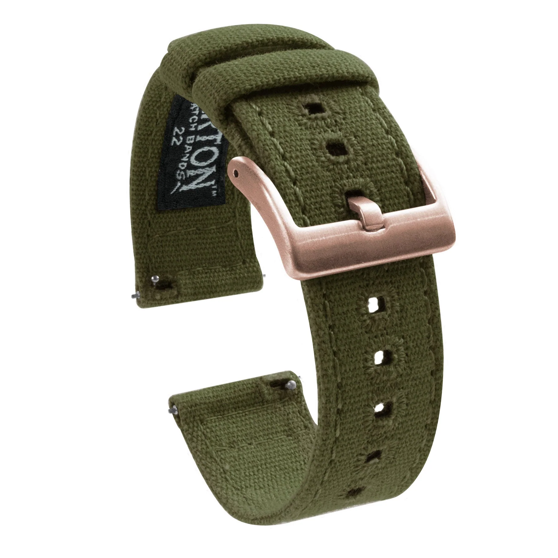 Samsung Galaxy Watch5 Army Green Canvas Watch Band - Image 3
