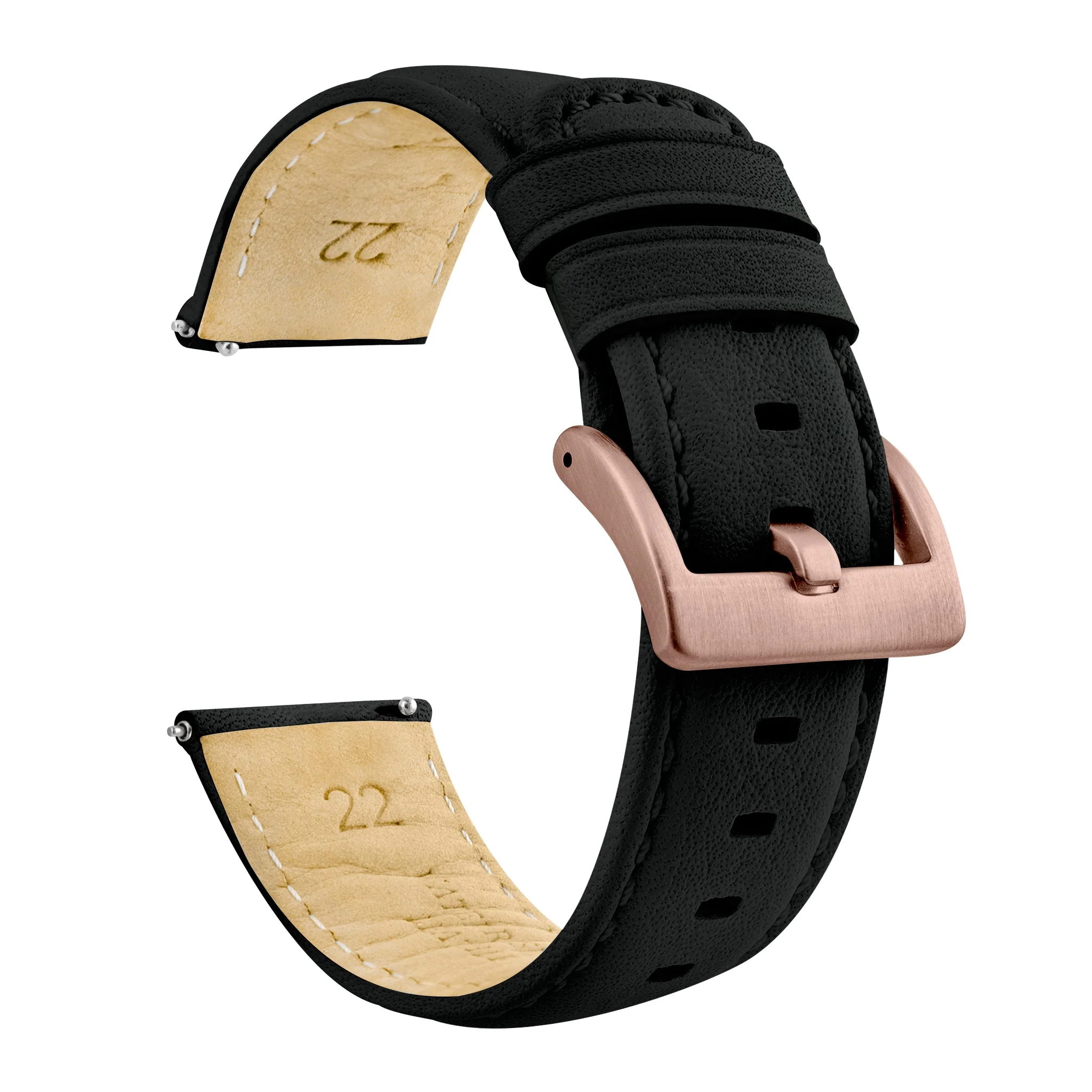 Samsung Galaxy Watch5 Black Pittards Performance Leather Black Stitching Watch Band - Image 7