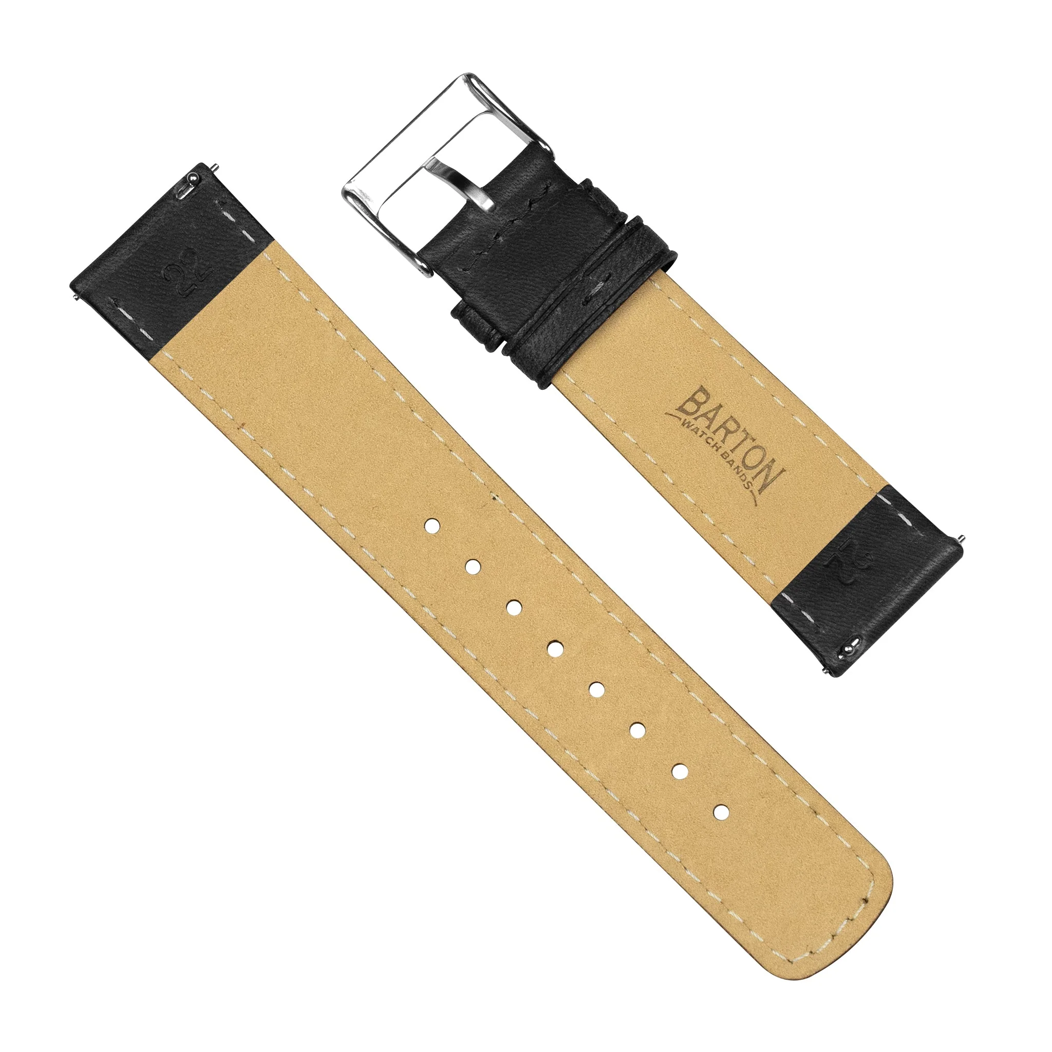 Samsung Galaxy Watch5 Classic Horween Leather Black Watch Band - Image 4