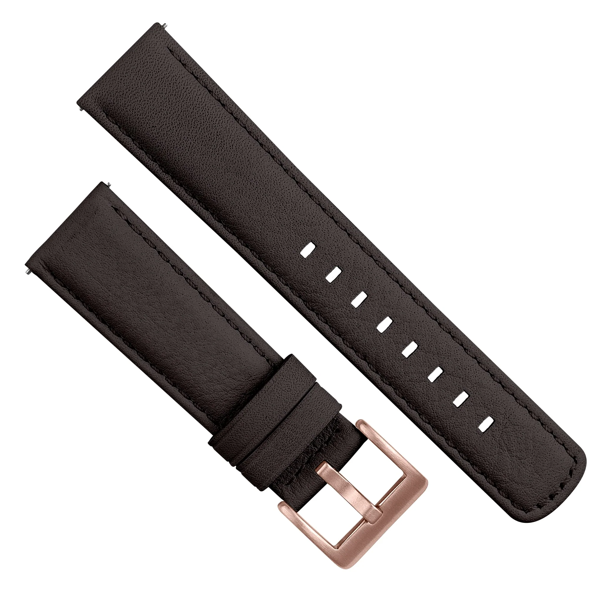 Samsung Galaxy Watch5 Dark Brown Pittards Performance Leather Brown Stitching Watch Band - Image 10