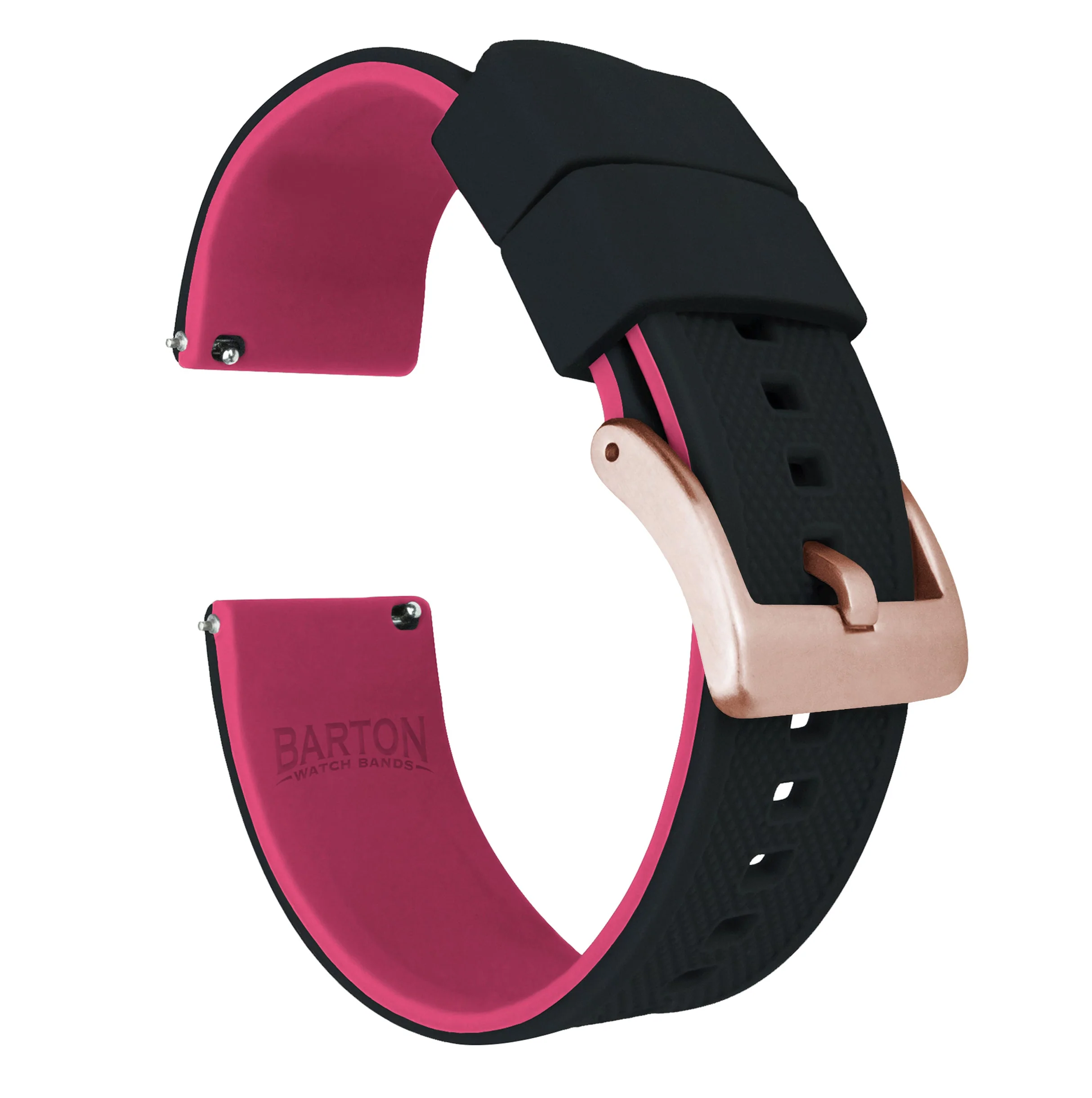 Samsung Galaxy Watch5 Elite Silicone Black Top Pink Bottom Watch Band - Image 3